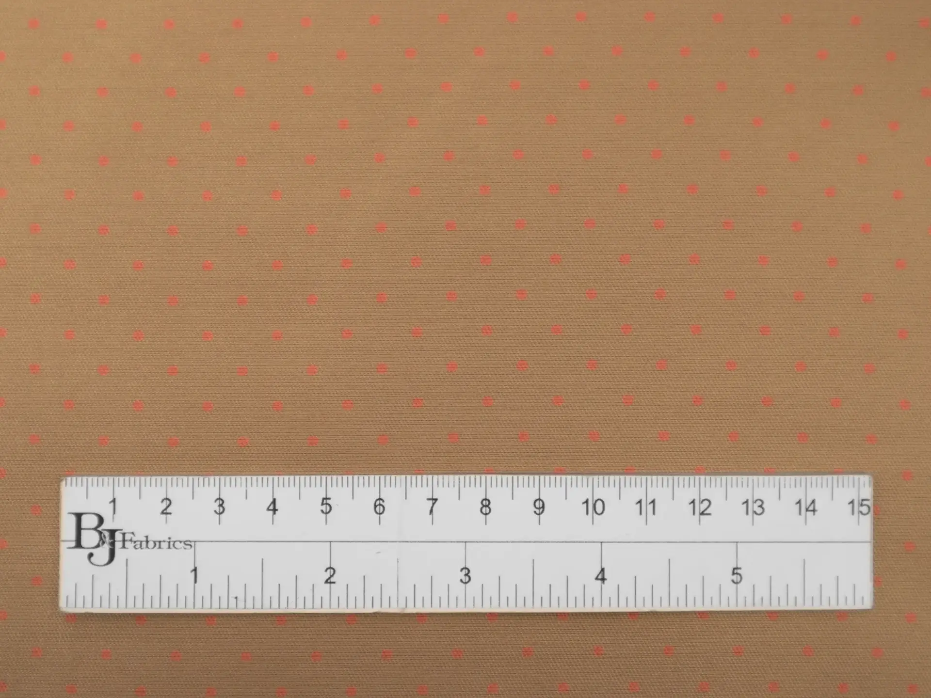 Silk and Wool Shantung with Polka Dots in Orange