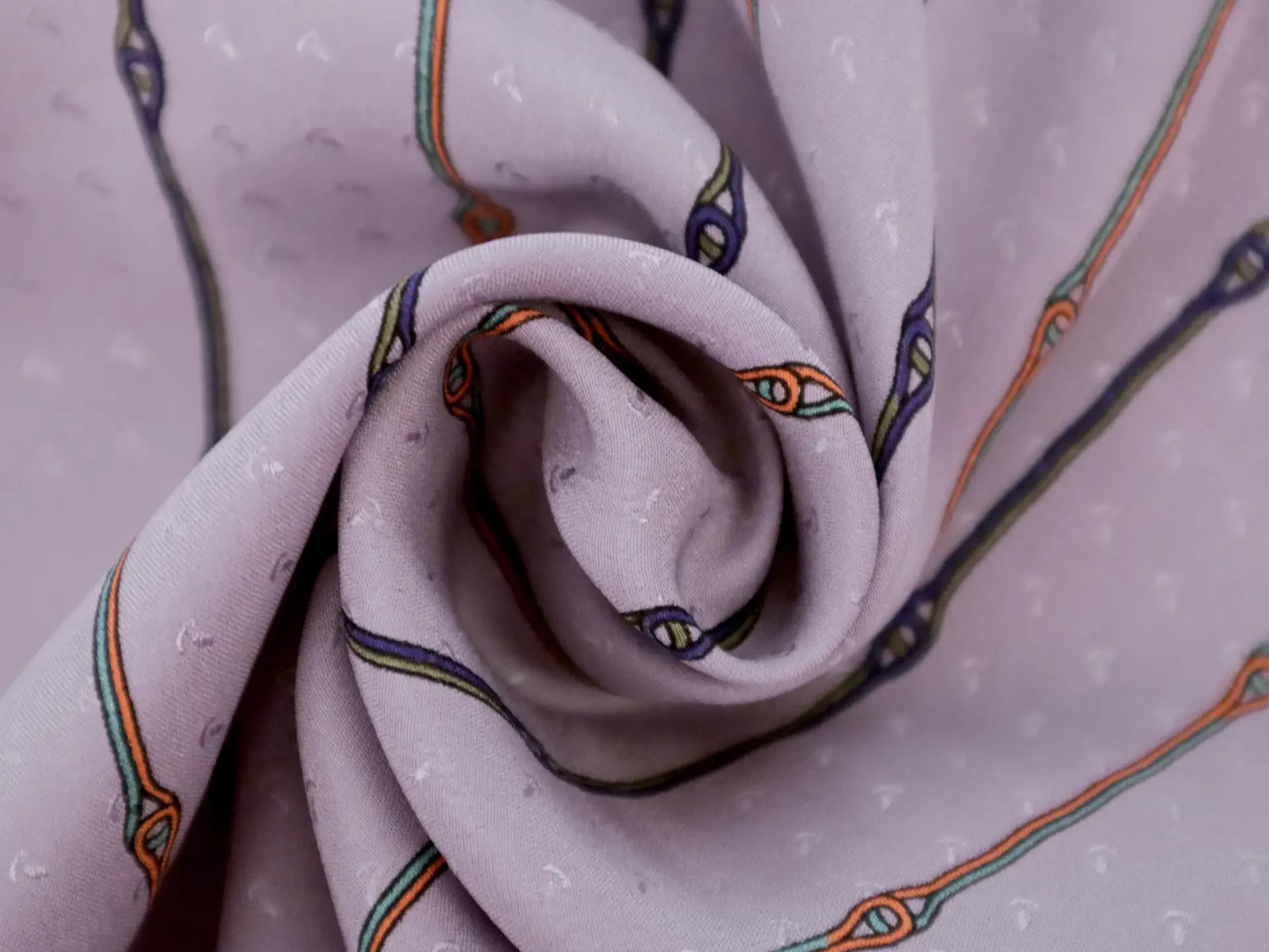Printed Silk Jacquard with Interlocking Cord Pattern