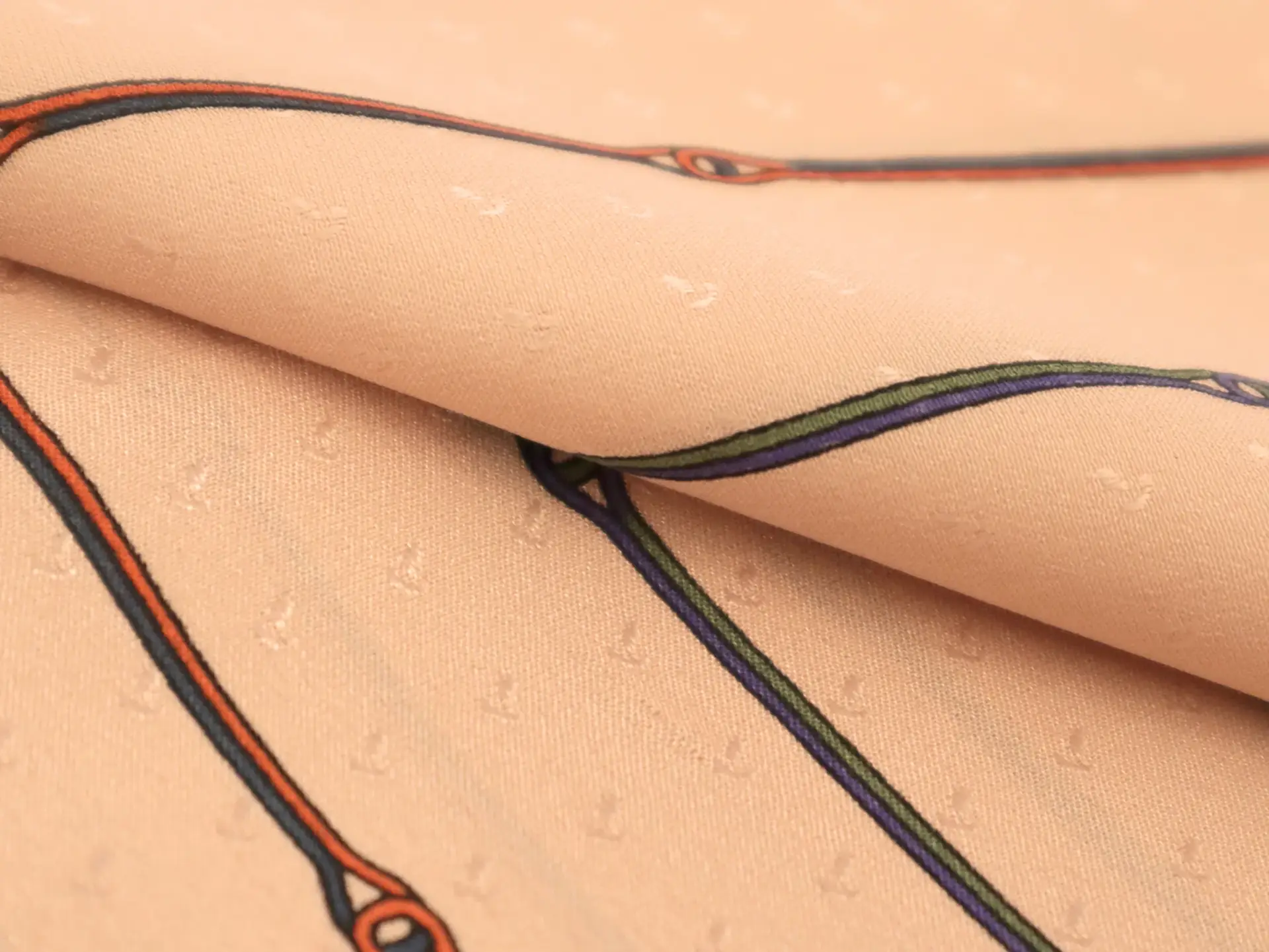Printed Silk Jacquard with Interlocking Cord Pattern