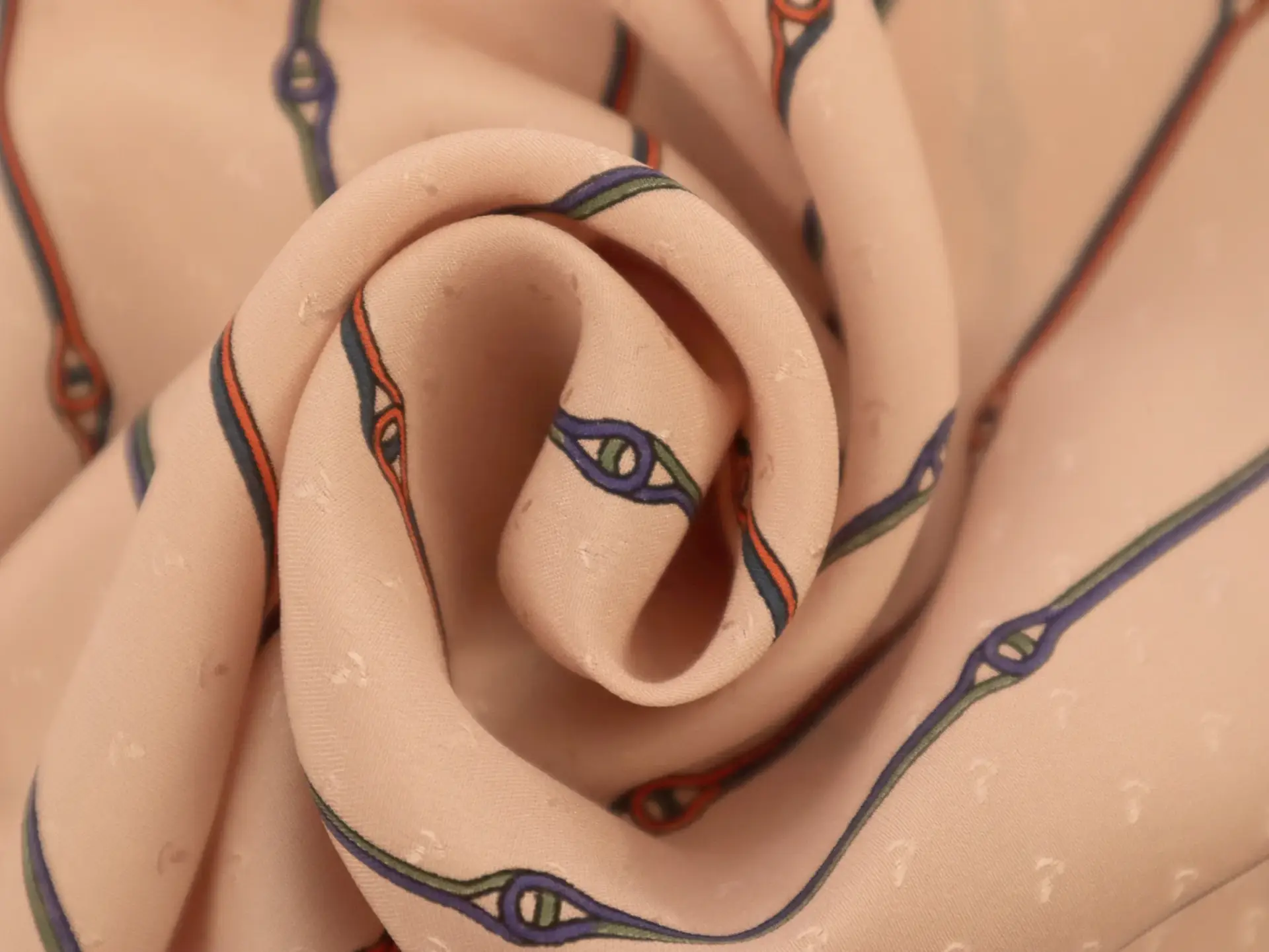 Printed Silk Jacquard with Interlocking Cord Pattern