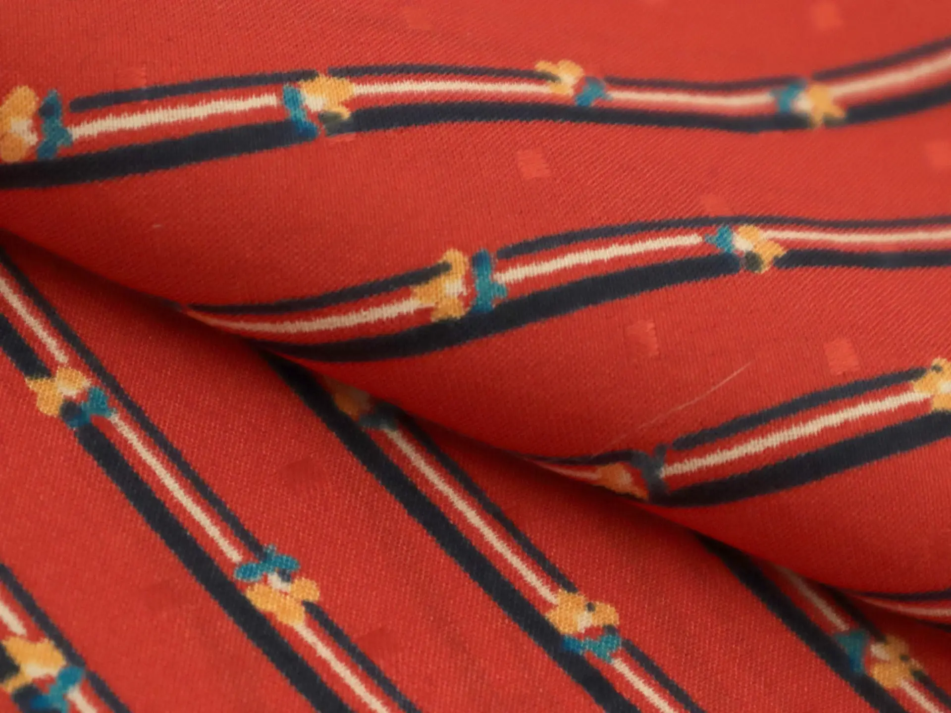 Printed Silk Jacquard with Stripes
