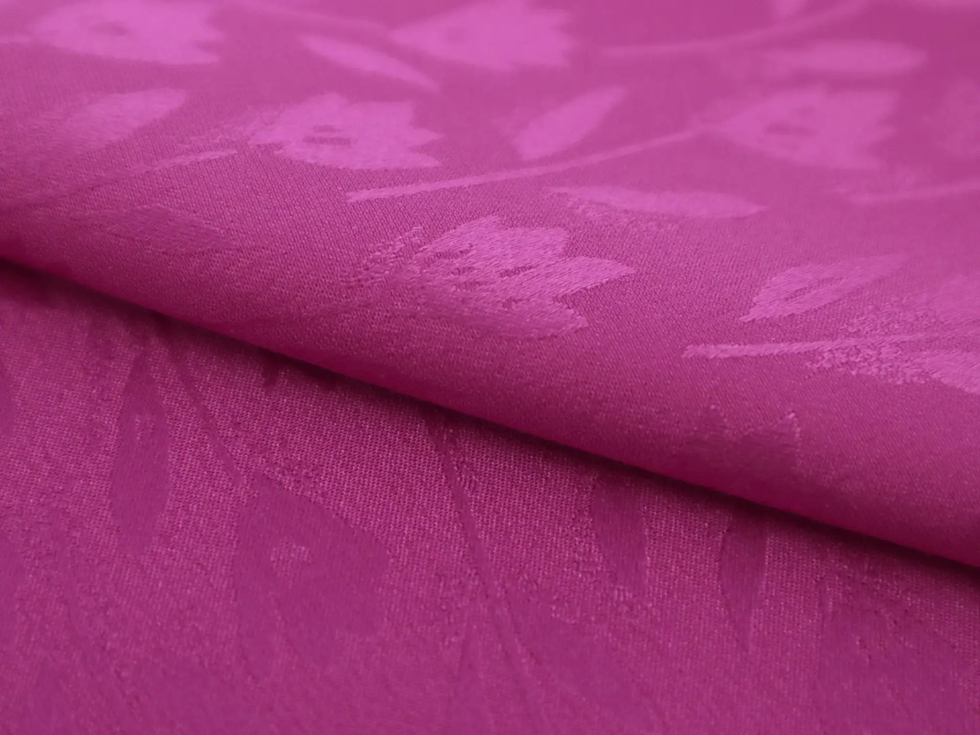 Silk Jacquard with Floral Pattern in Fuchsia