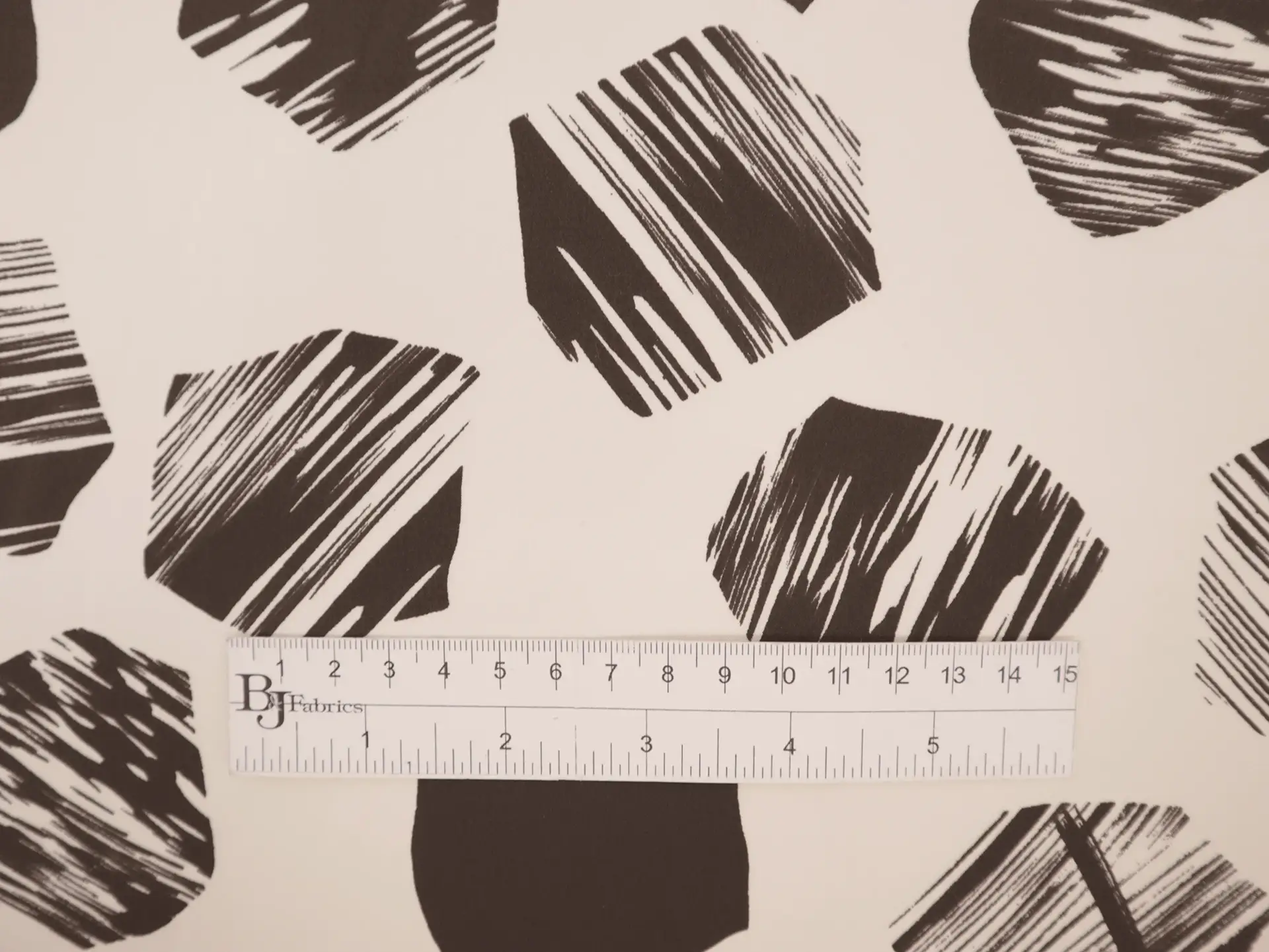 Silk Crepe de Chine with Painterly Hexagons Print