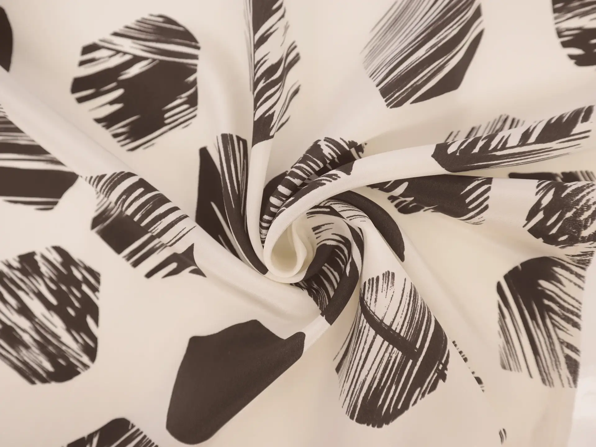 Silk Crepe de Chine with Painterly Hexagons Print