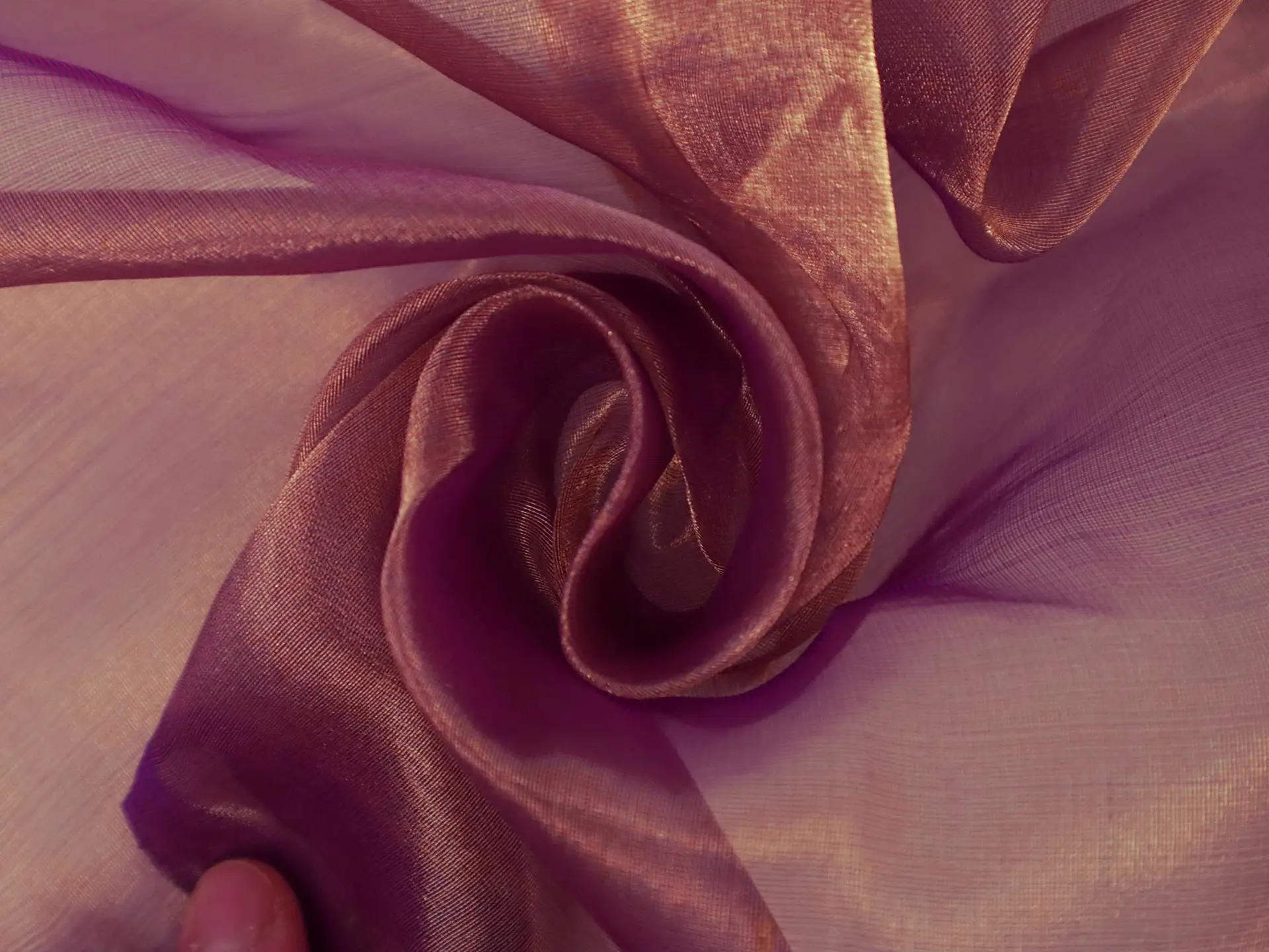 Metallic Silk Organza in Fuchsia and Gold