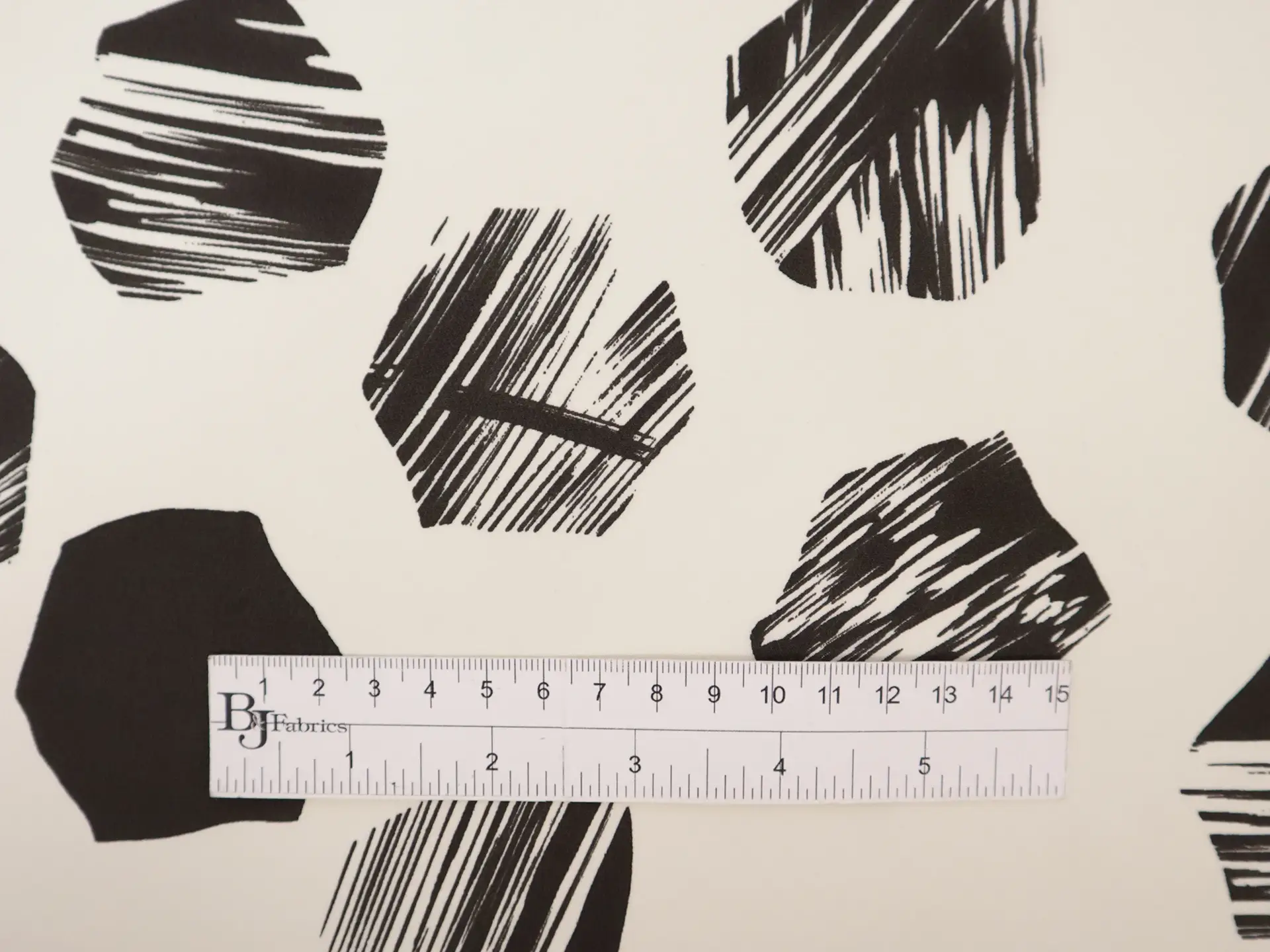 Silk Crepe de Chine with Painterly Hexagons Print