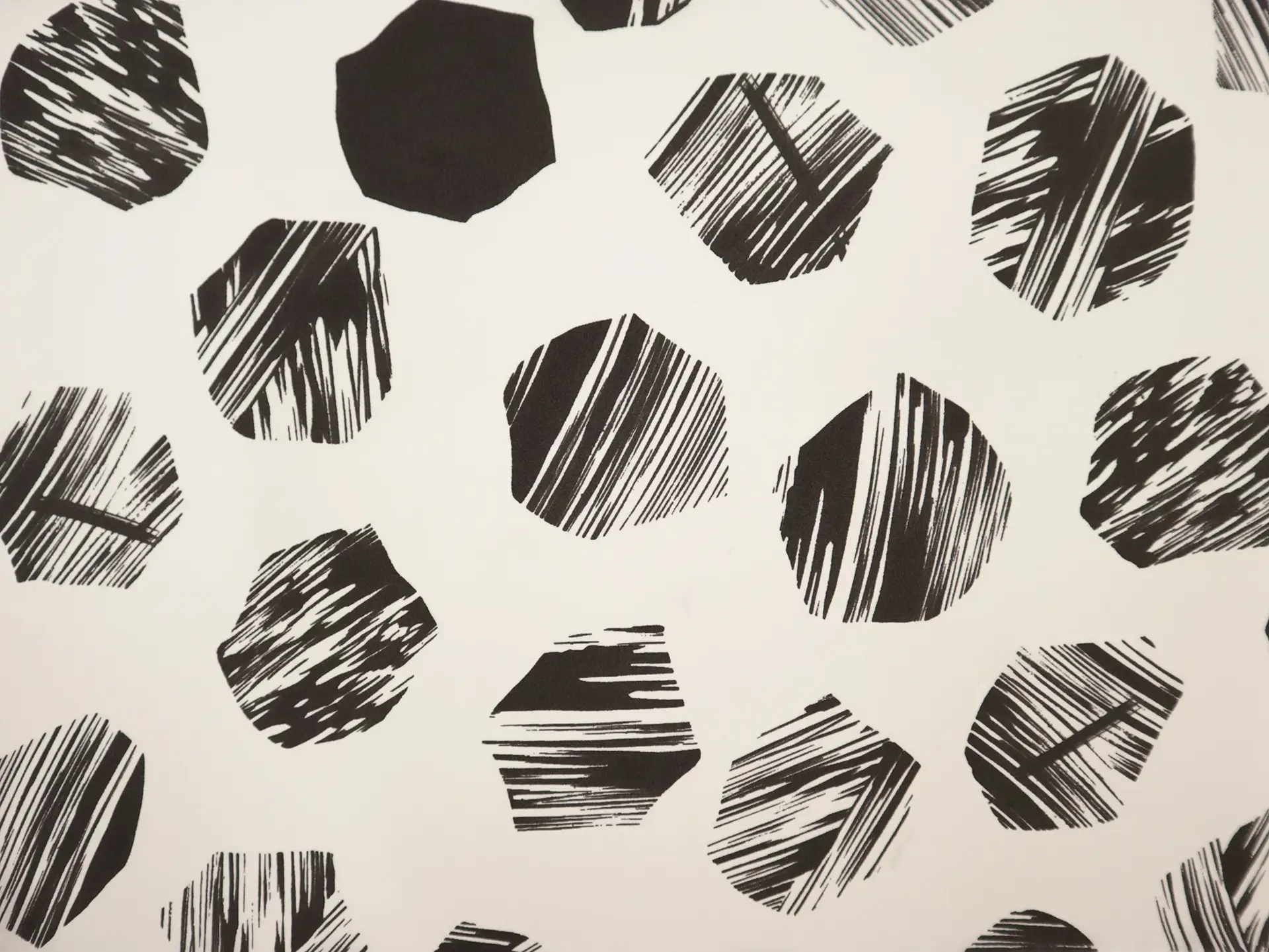Silk Crepe de Chine with Painterly Hexagons Print