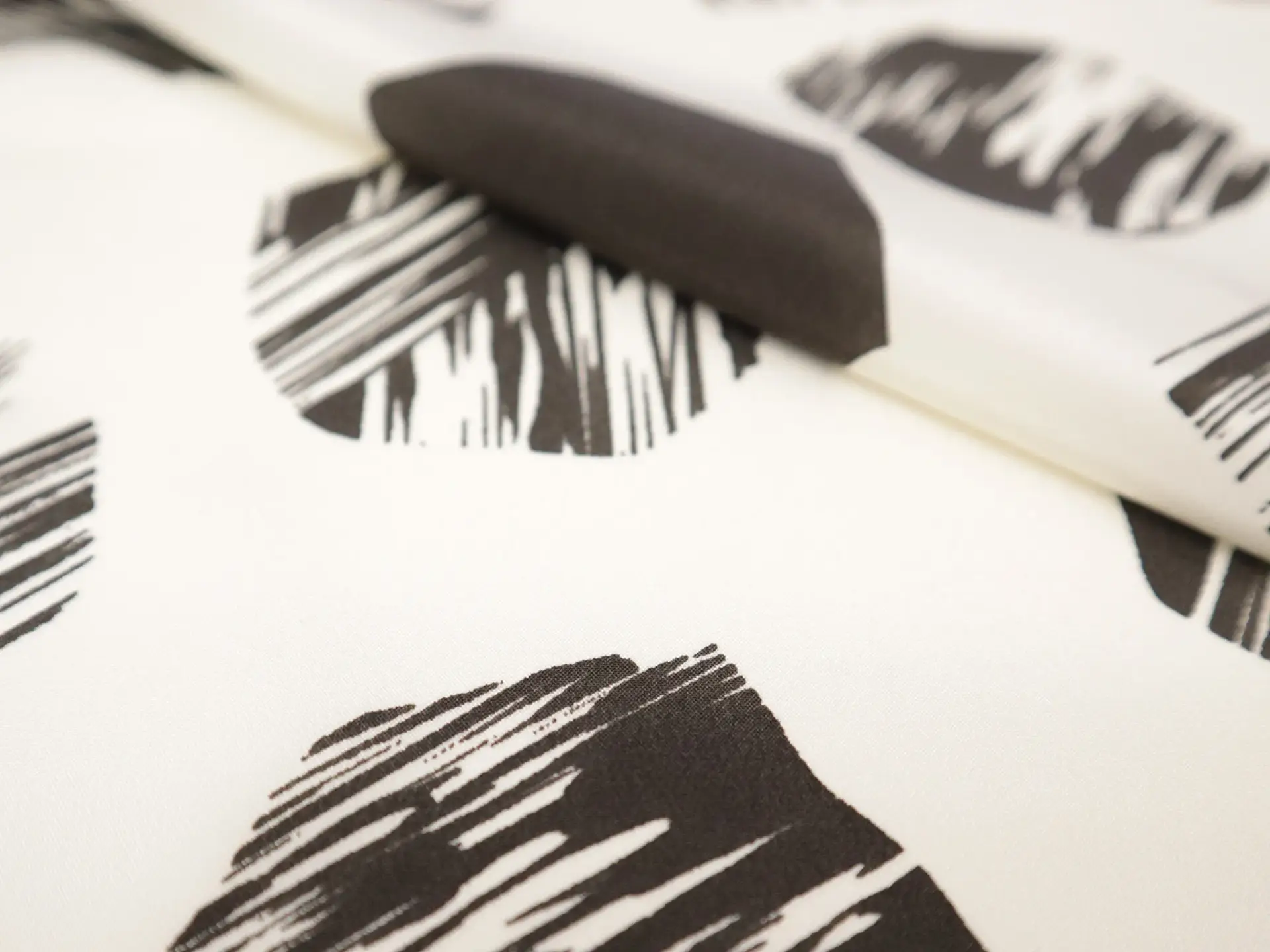 Silk Crepe de Chine with Painterly Hexagons Print