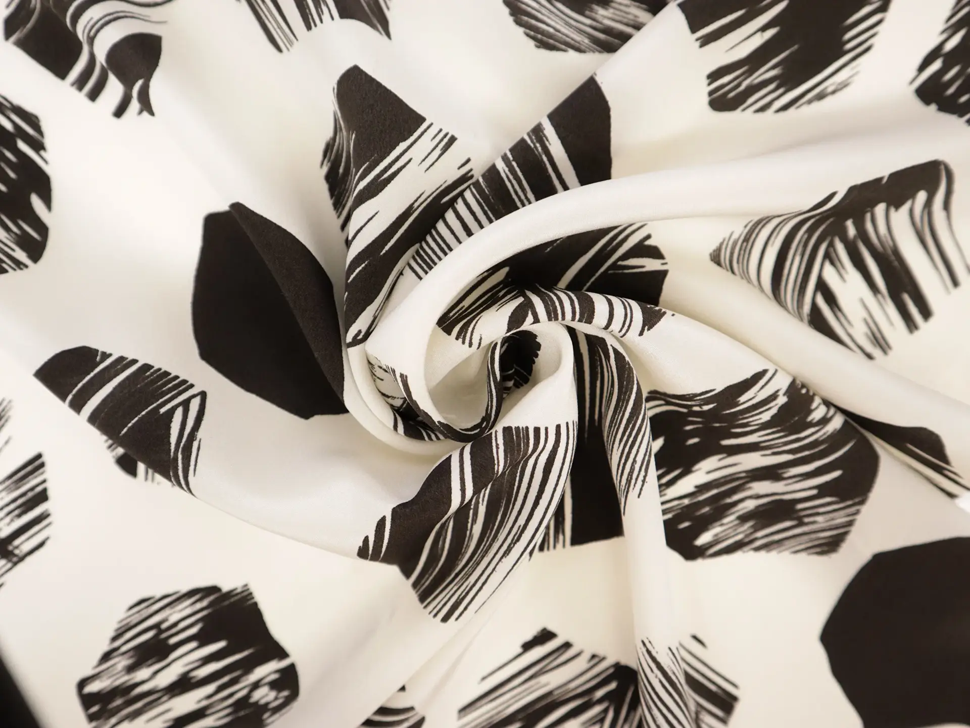 Silk Crepe de Chine with Painterly Hexagons Print