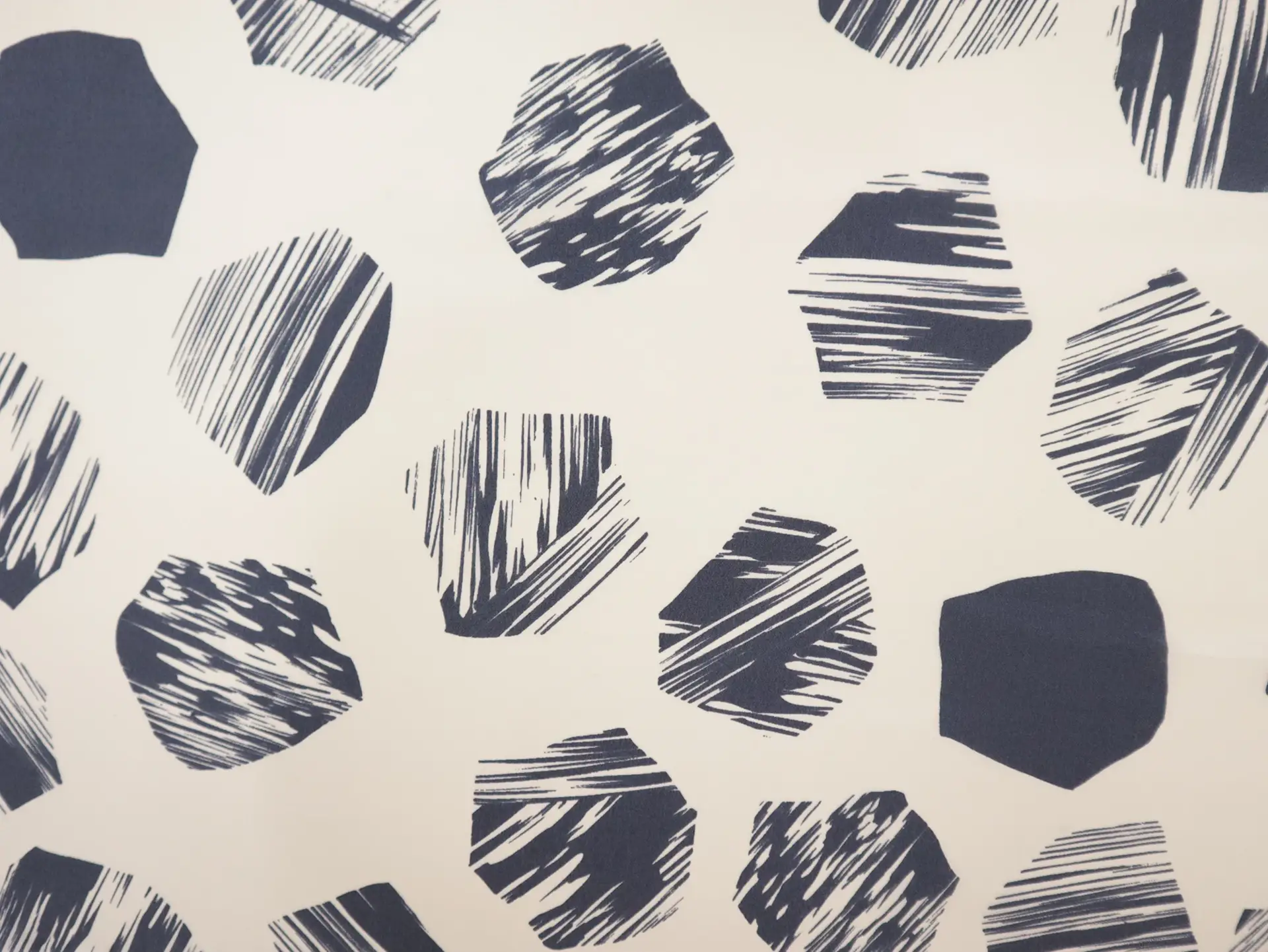 Silk Crepe de Chine with Painterly Hexagons Print
