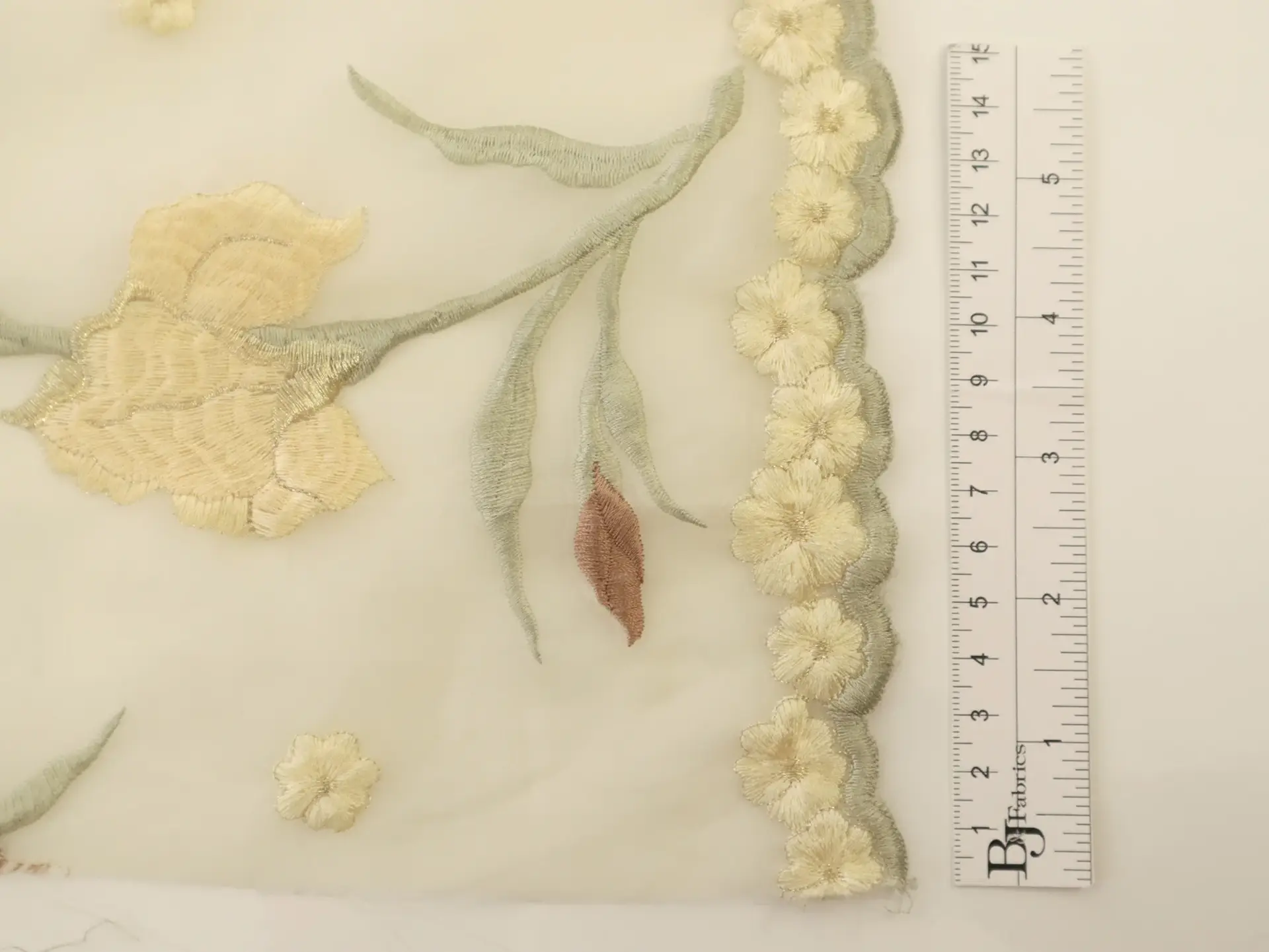 Metallic Embroidered Silk Satin Organza