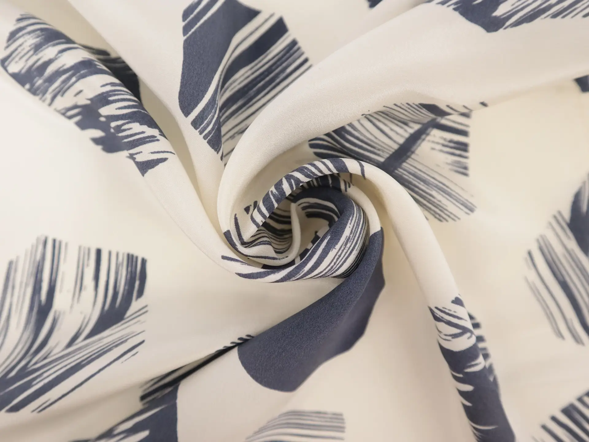 Silk Crepe de Chine with Painterly Hexagons Print
