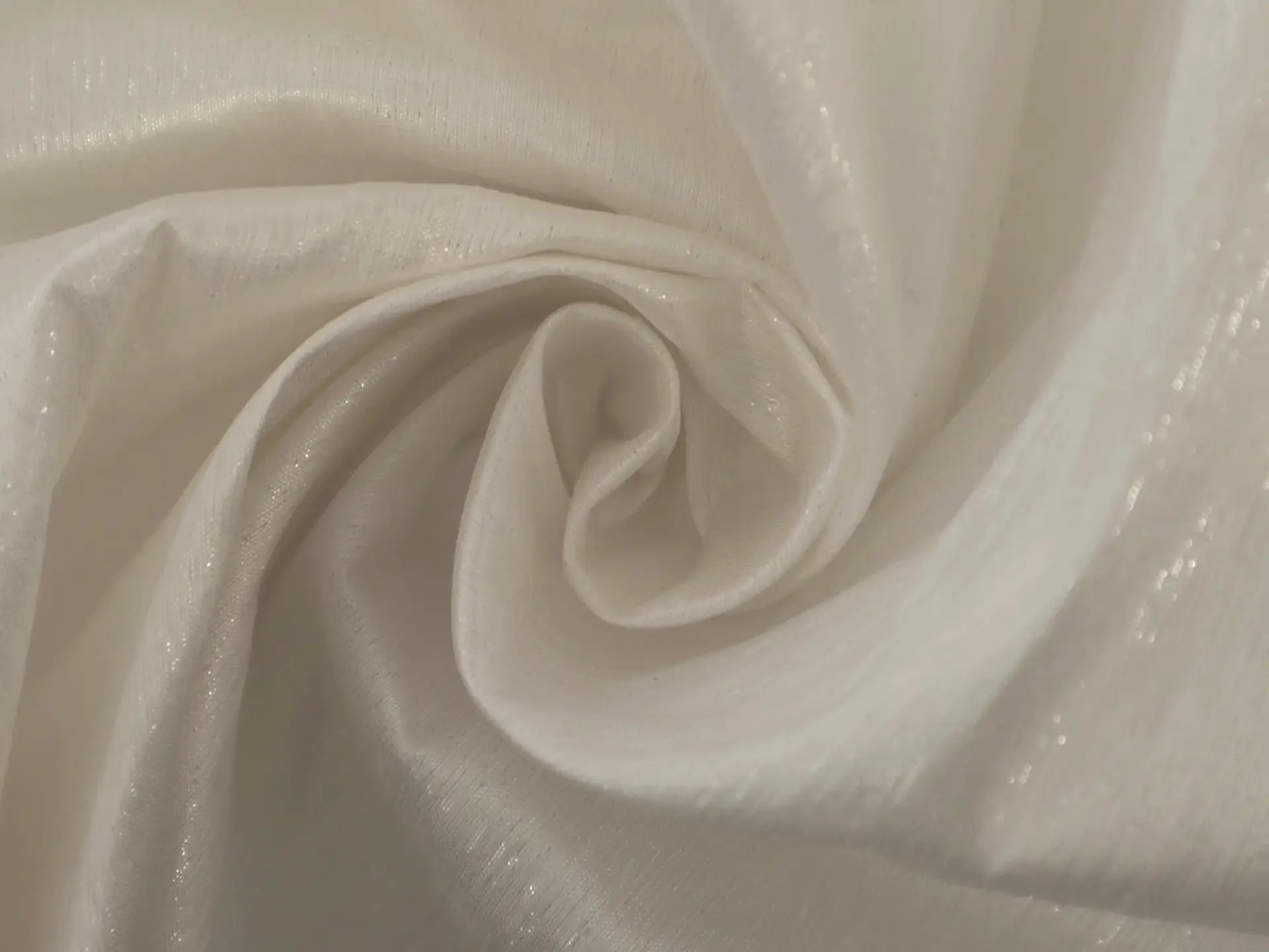 Metallic Silk Shantung in Off White