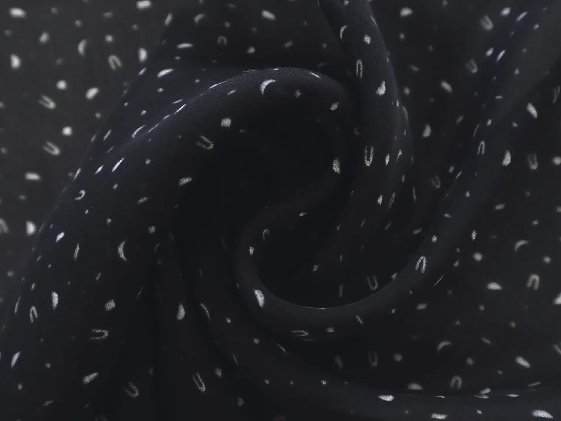 Printed Silk Double Georgette with Abstract Dot Pattern