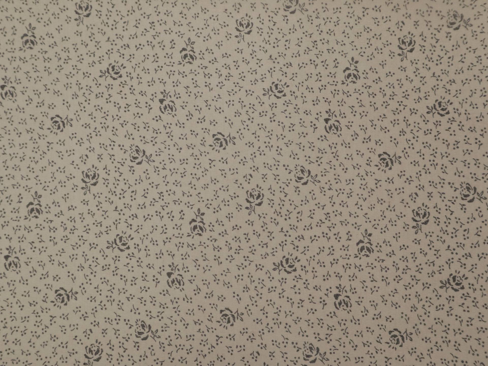 Printed Silk Chiffon with Florals On Brown Background
