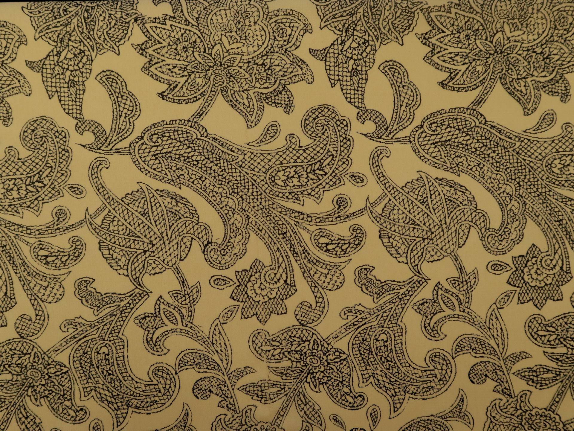 Printed Silk Chiffon with Illustrated Florals On Brown Background