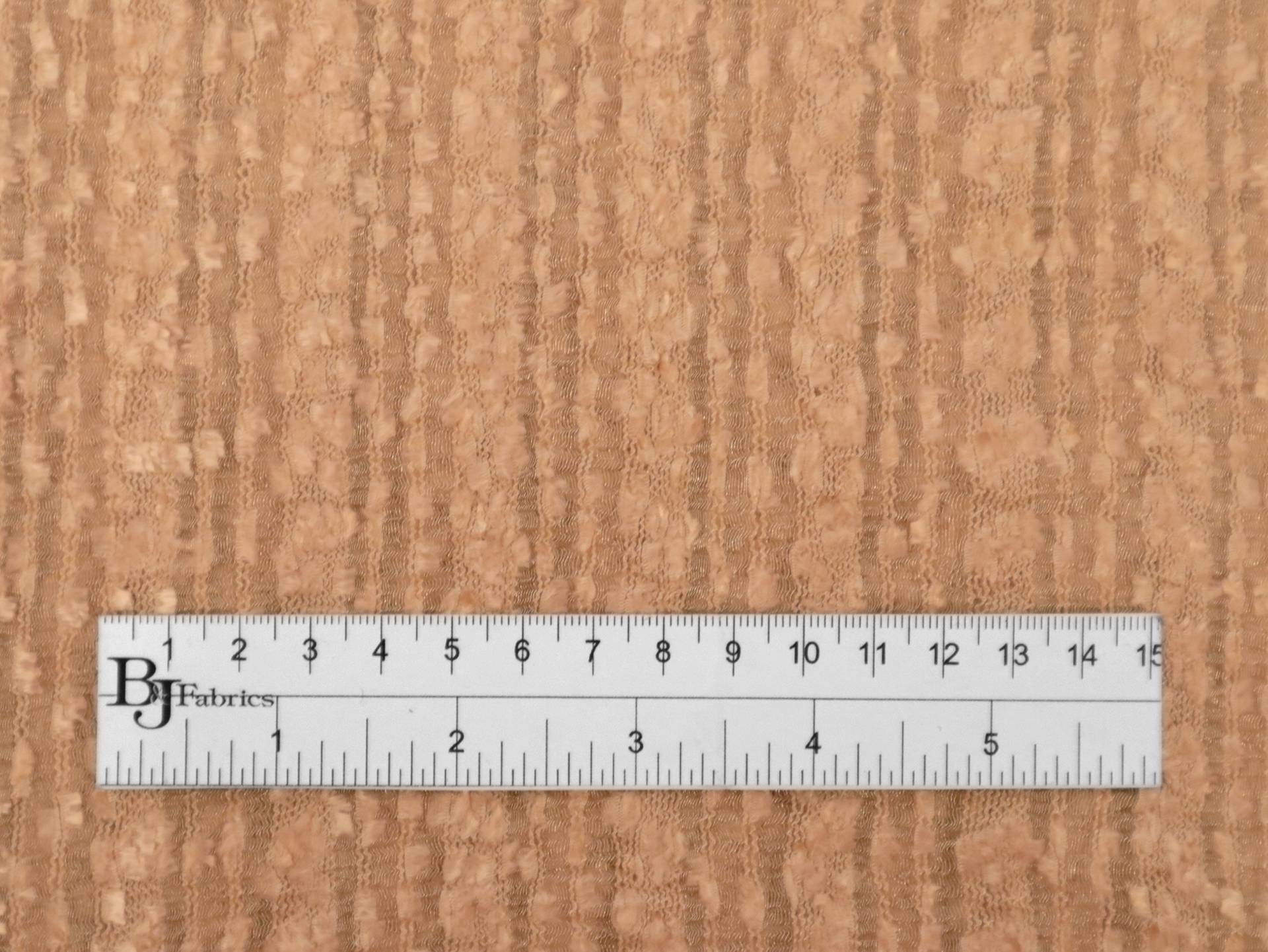 Novelty Textured Silk with Horizontal Stripe in Peach