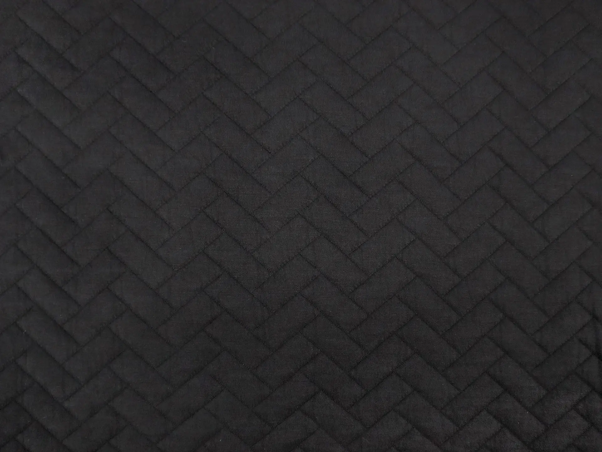 Poly Blend Novelty Quilted Knit in Black