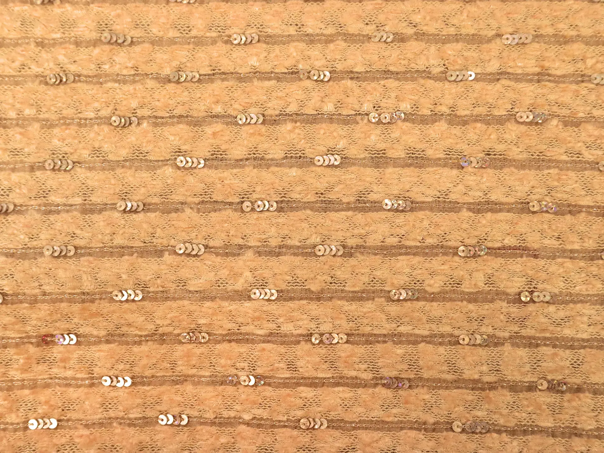 Sequined Silk and Rayon Chenille in Peach