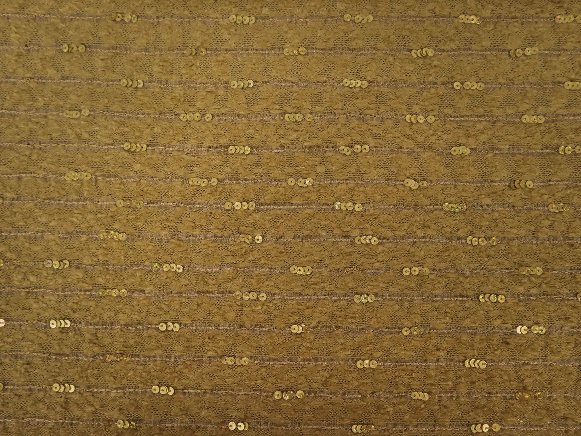 Sequined Silk and Rayon Chenille in Mustard