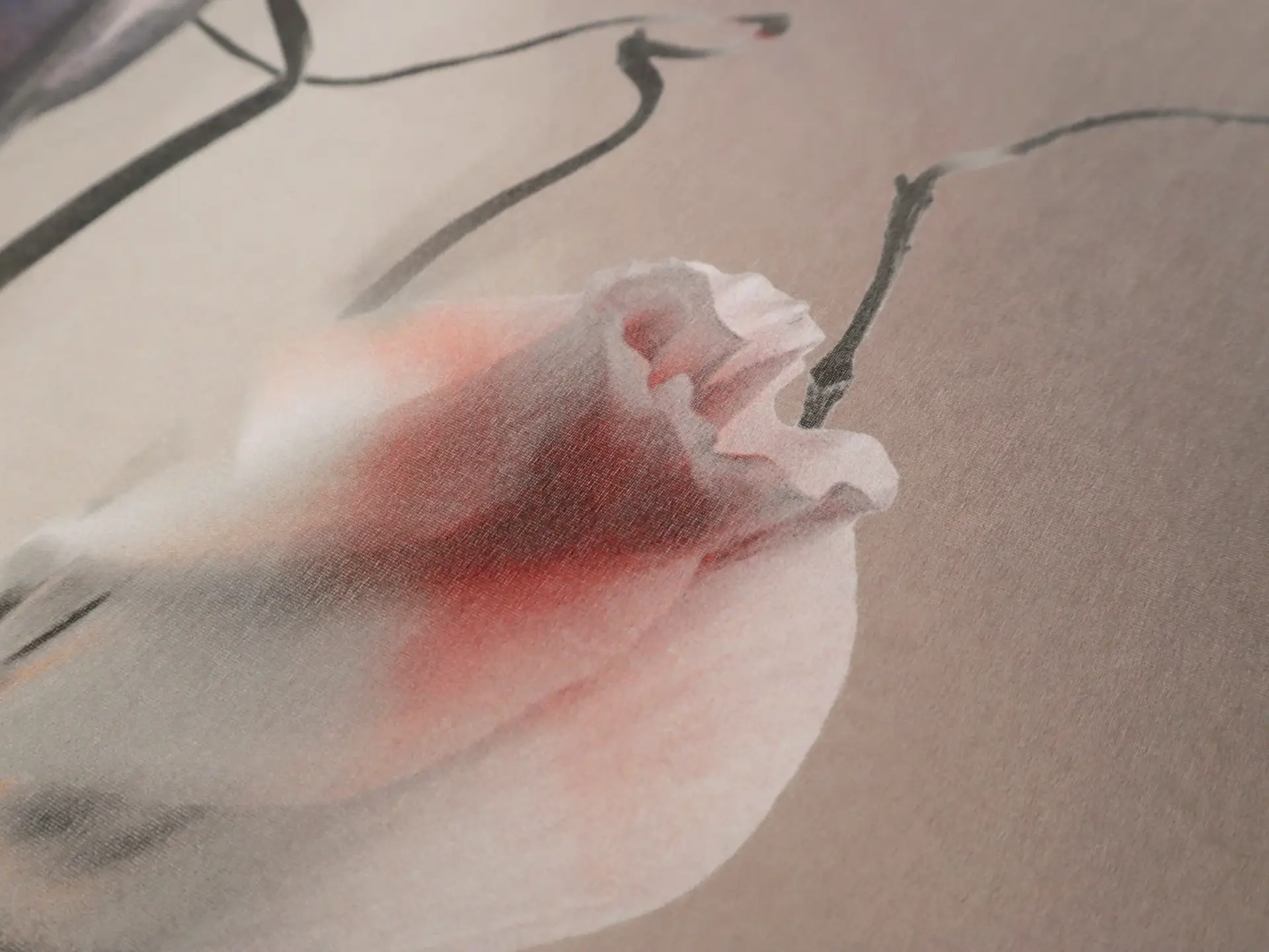 Printed Silk Organza with Budding Florals