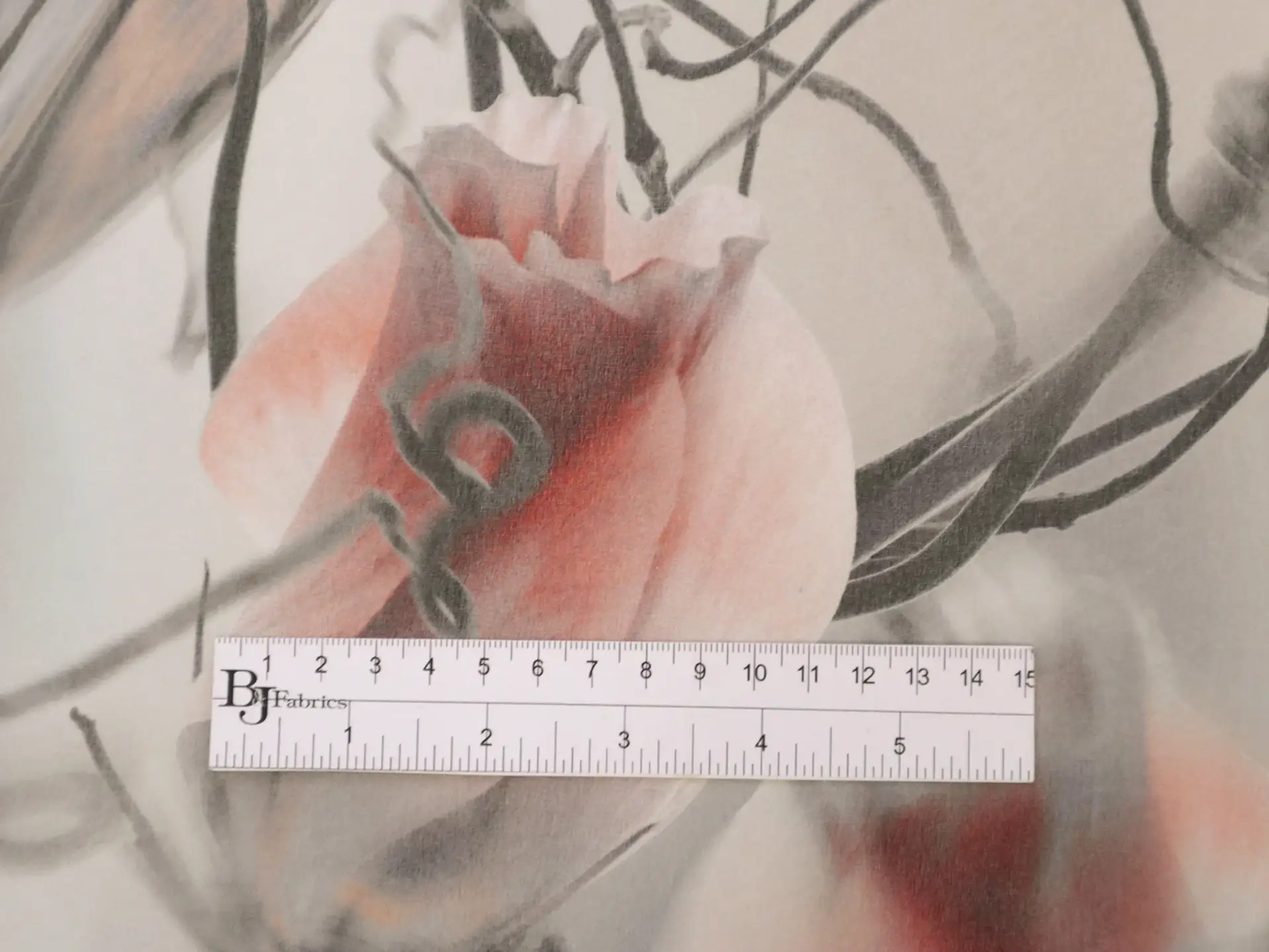 Printed Silk Organza with Budding Florals