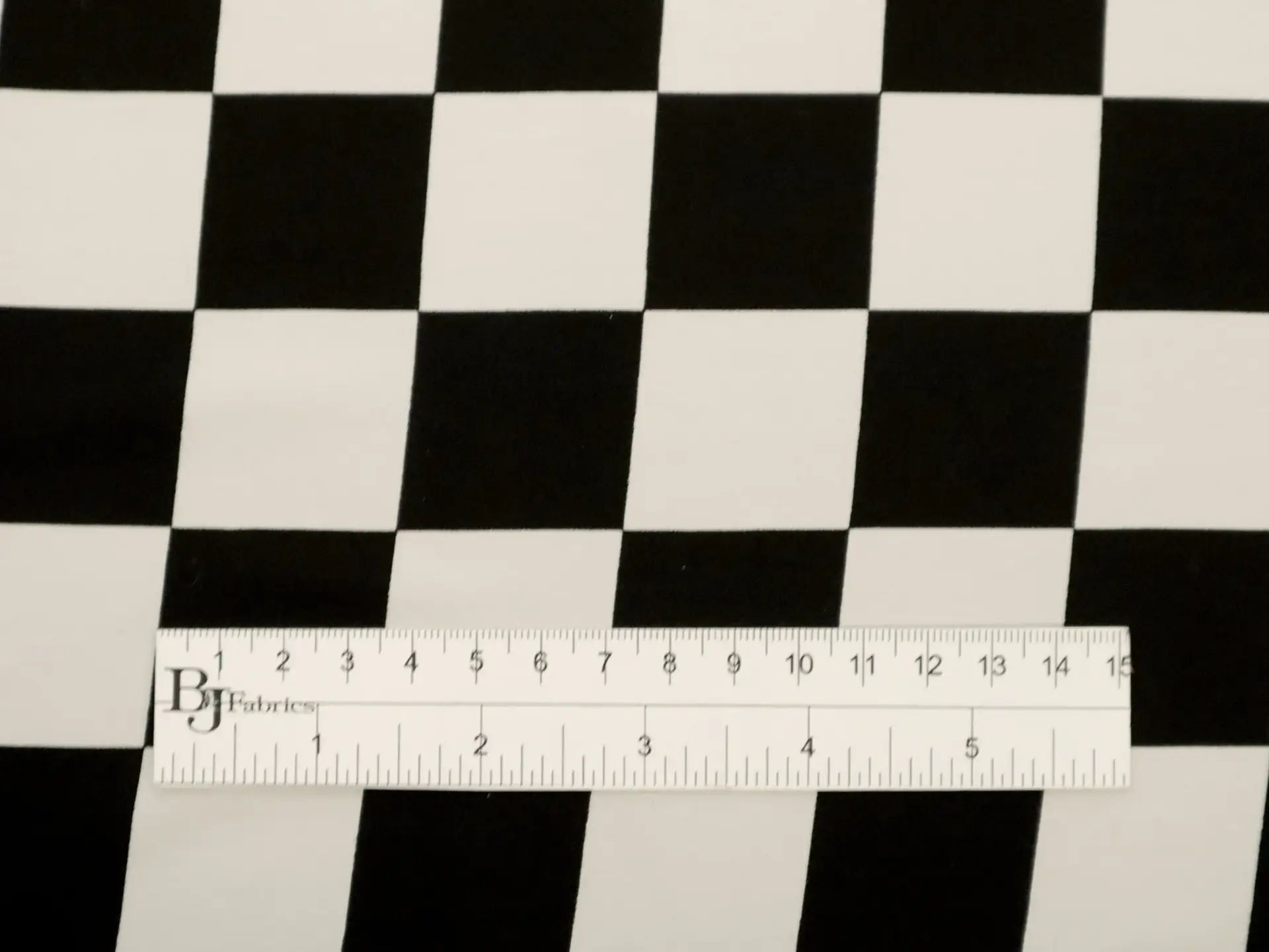 Stretch Silk Charmeuse with Medium Black and White Check