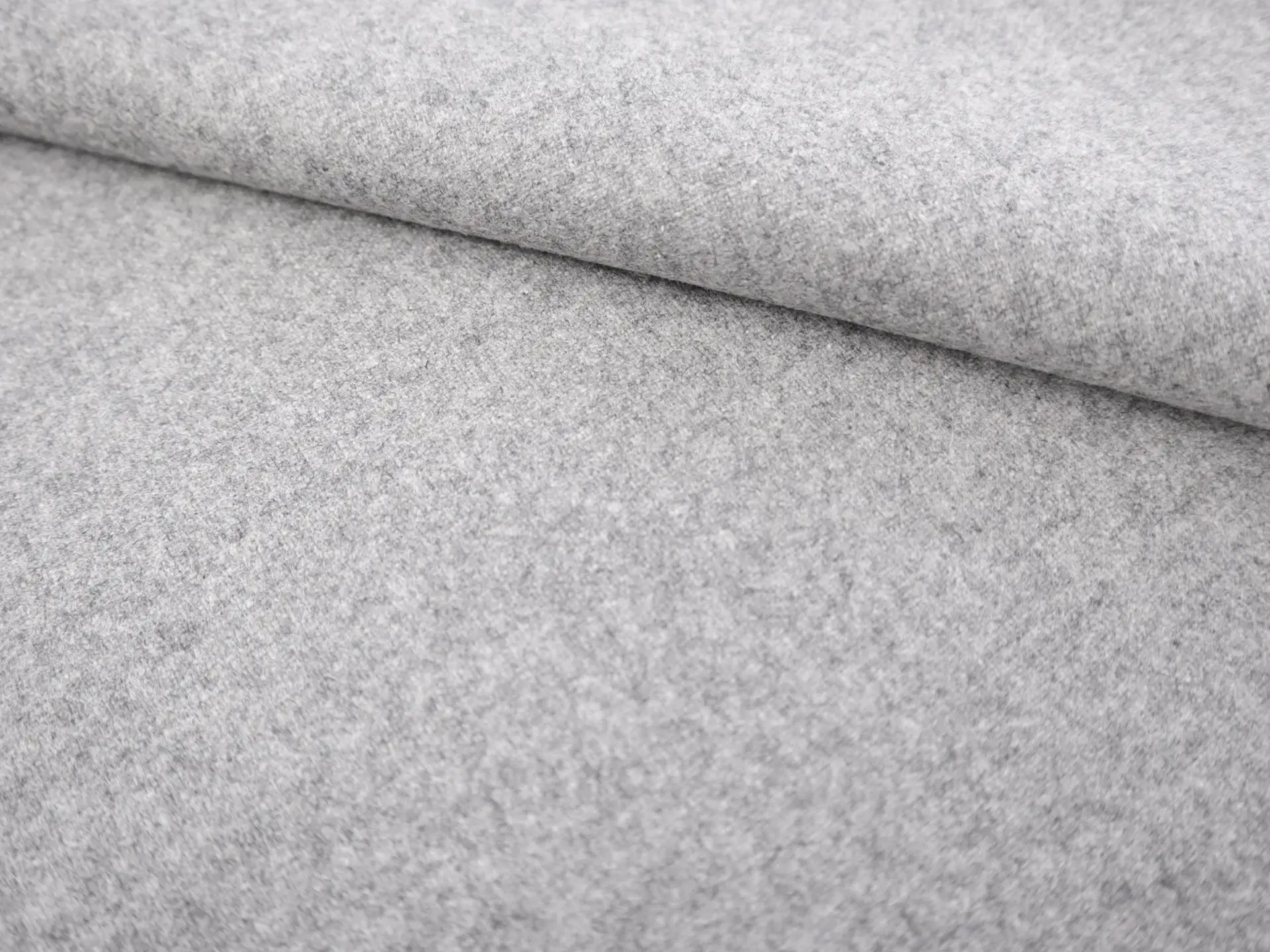 Italian Wool Melton in Light Grey