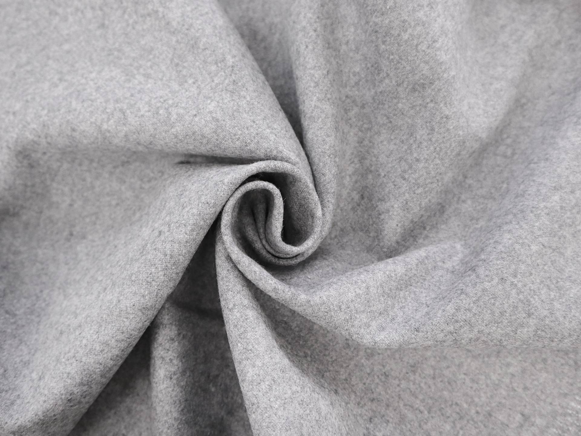 Italian Wool Melton in Light Grey