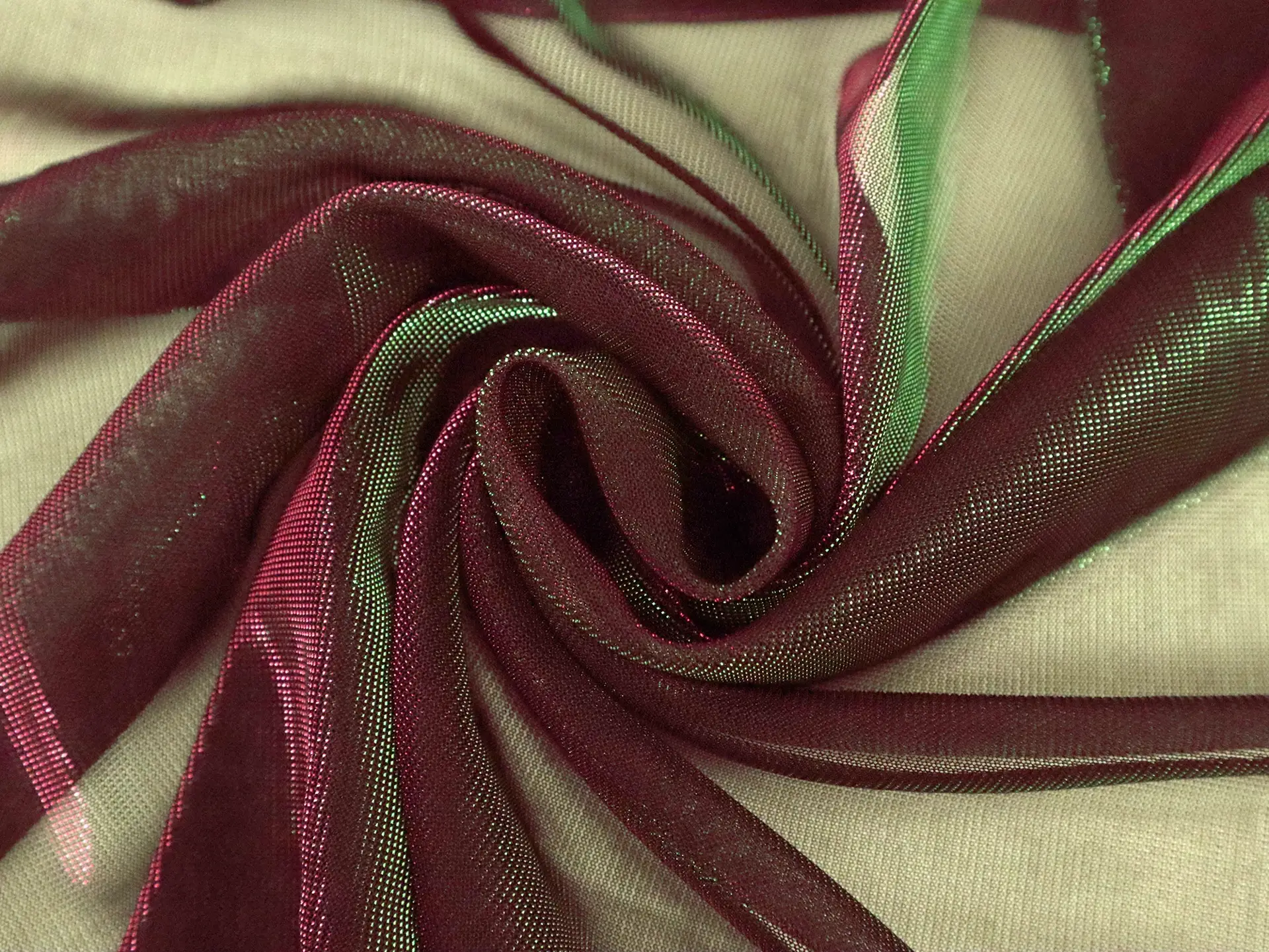 Sheer Iridescent Metallic Knit in Green and Fuchsia