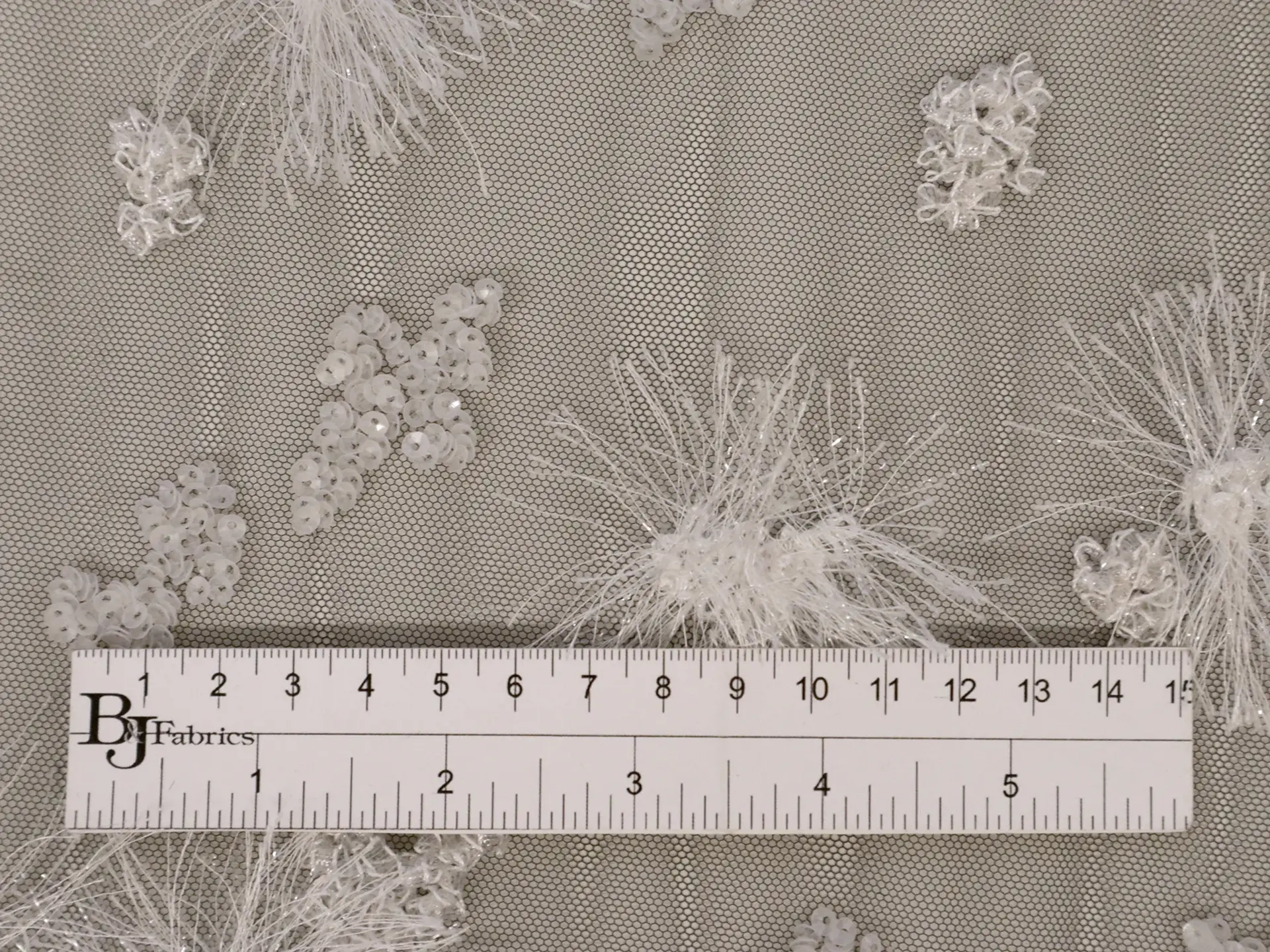 Fringe Flowers and Sequins on Tulle