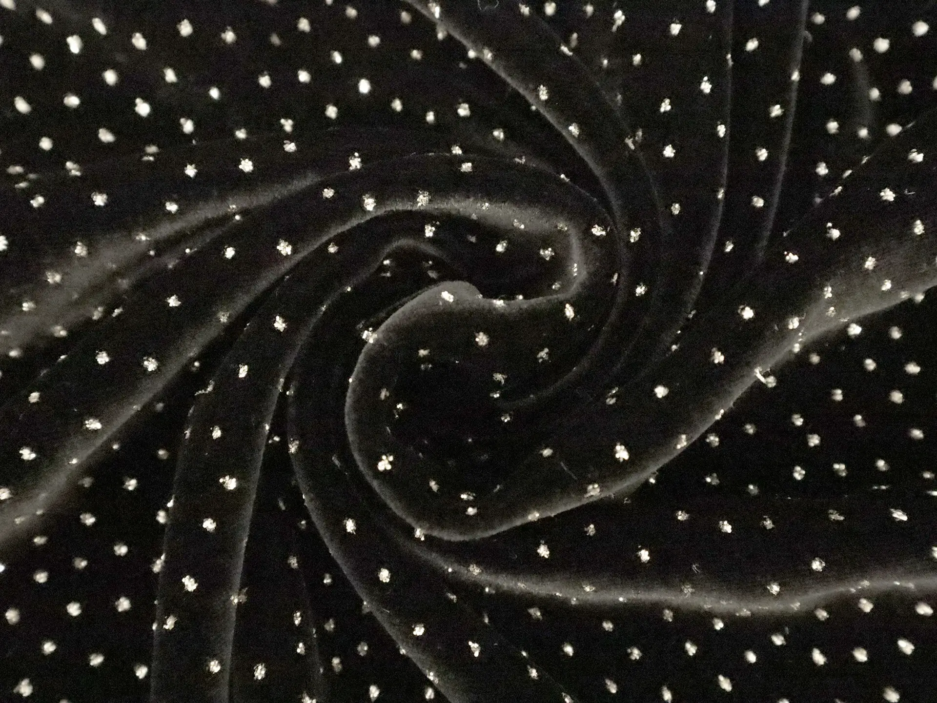 Novelty Glitter Dot Velvet in Grey
