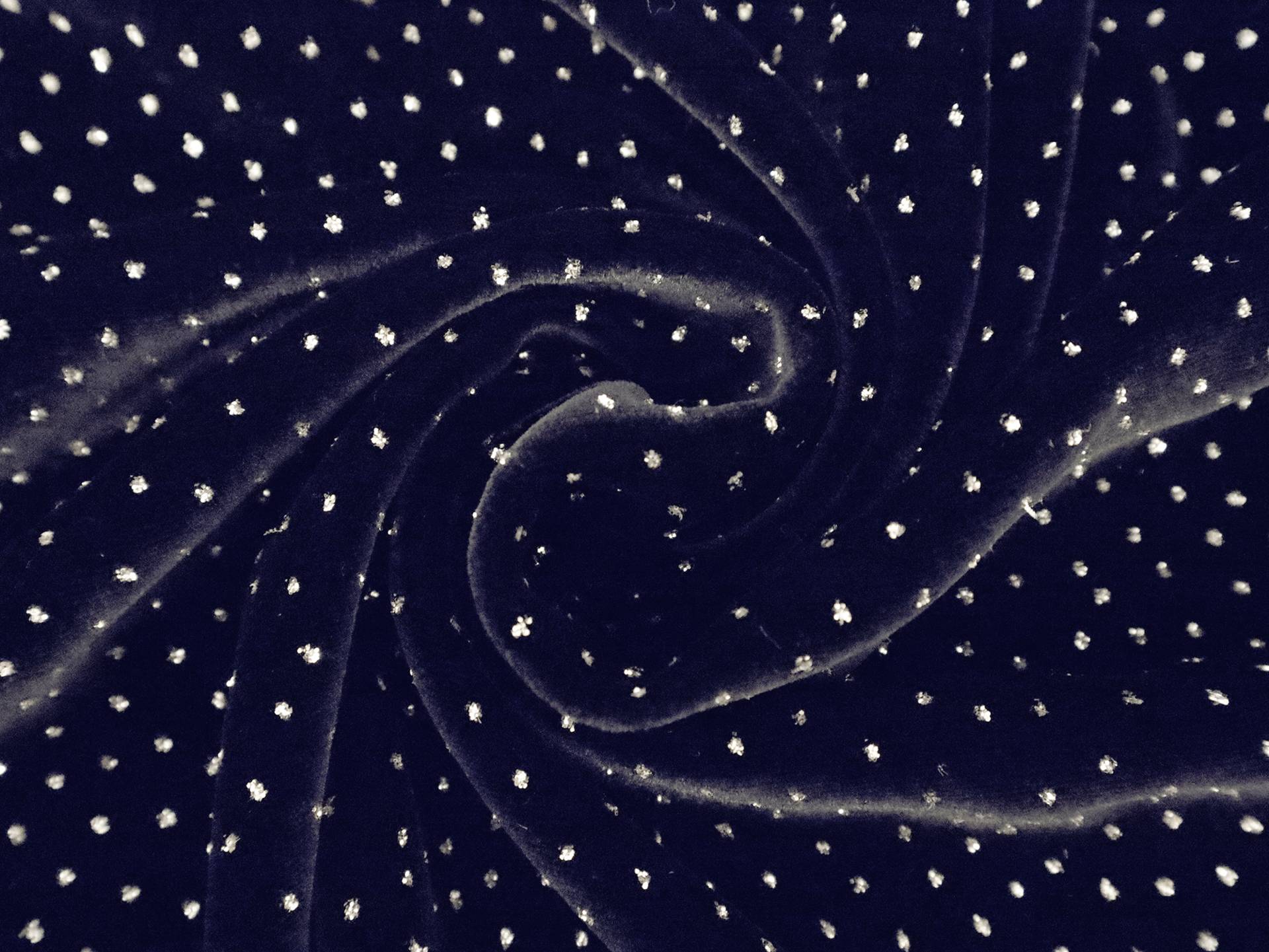 Novelty Glitter Dot Velvet in Navy