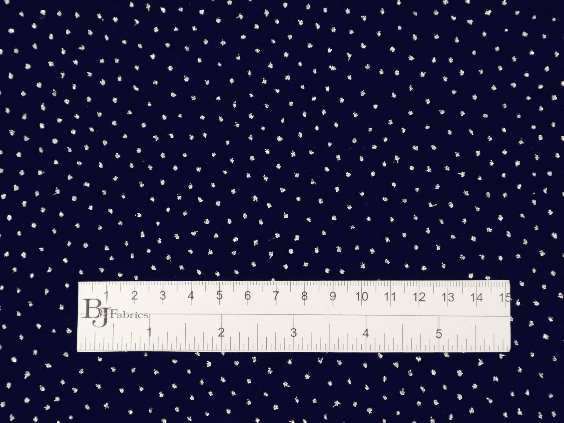 Novelty Glitter Dot Velvet in Navy