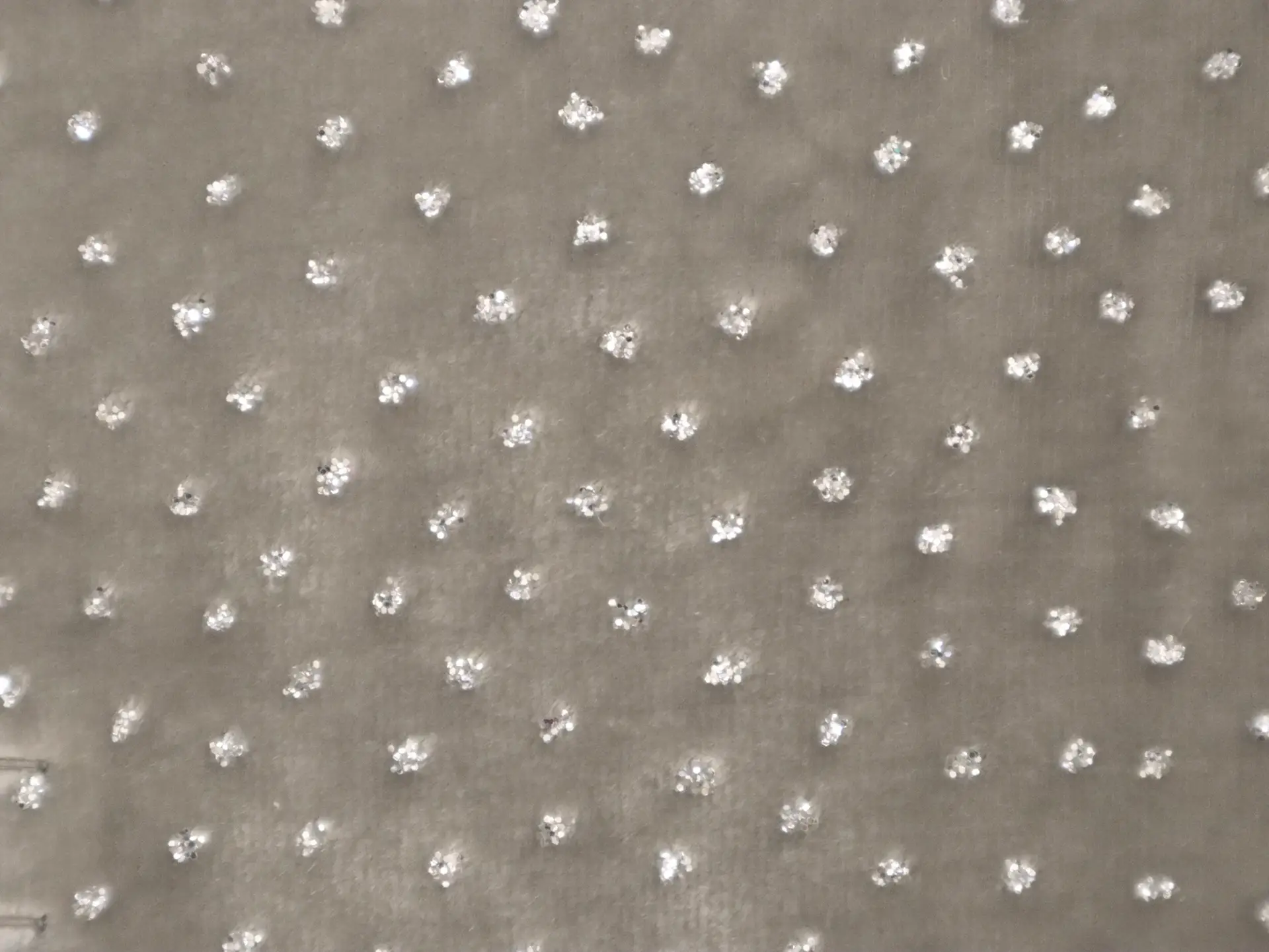 Novelty Glitter Dot Velvet in Grey