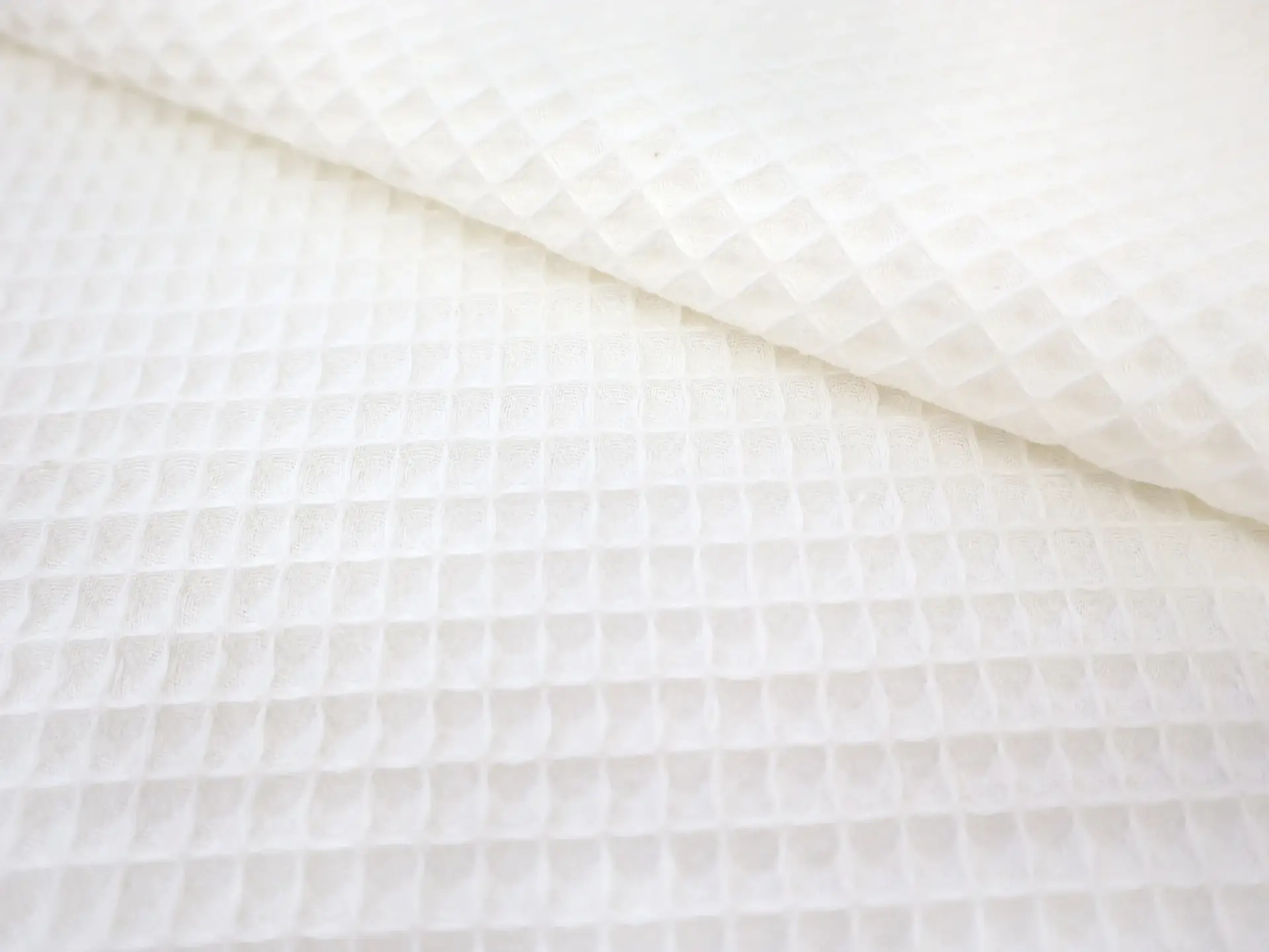 French Cotton Waffle Piqué in Creme