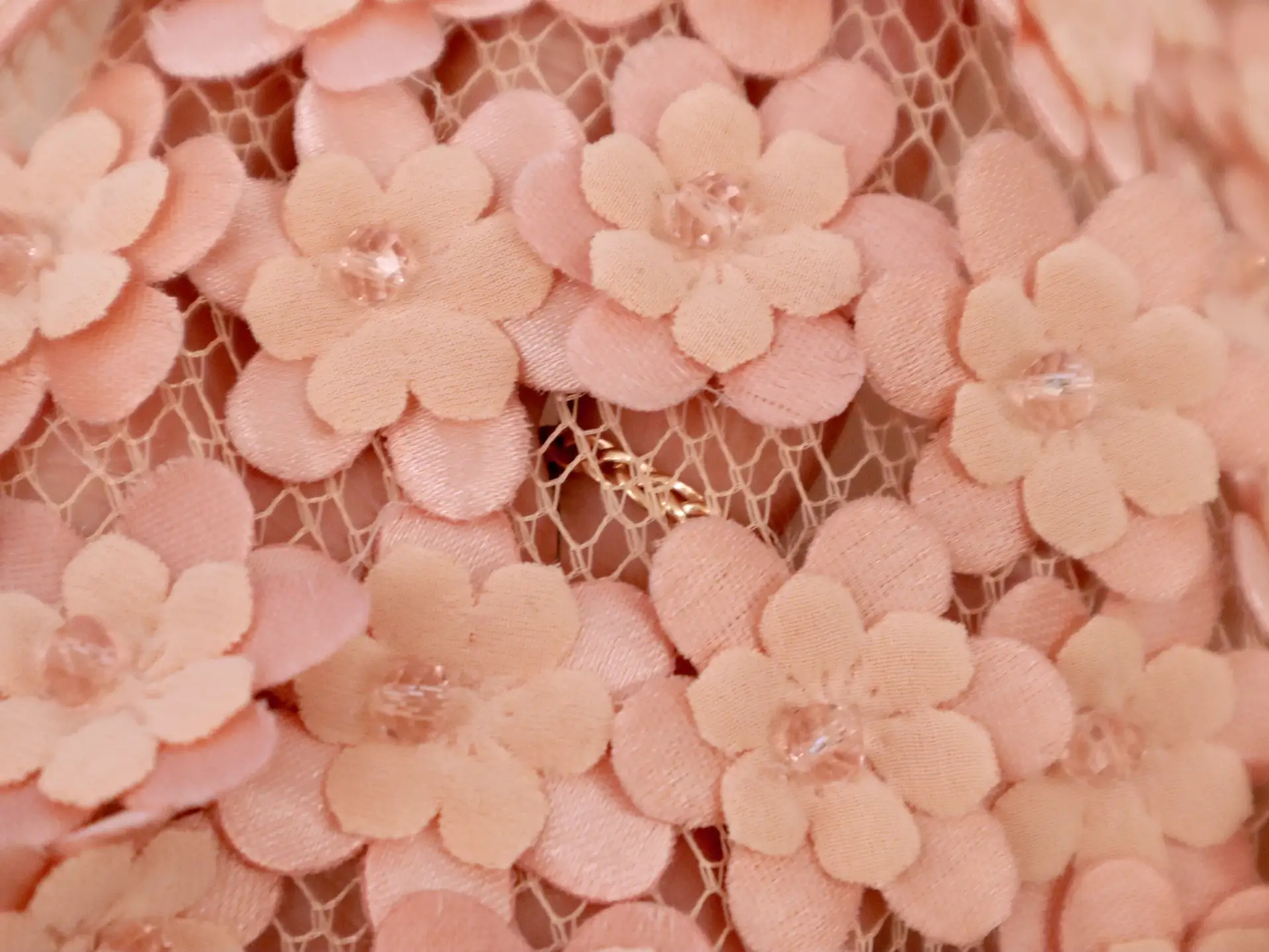 Mini Floral Appliqués on Netting in Yellow