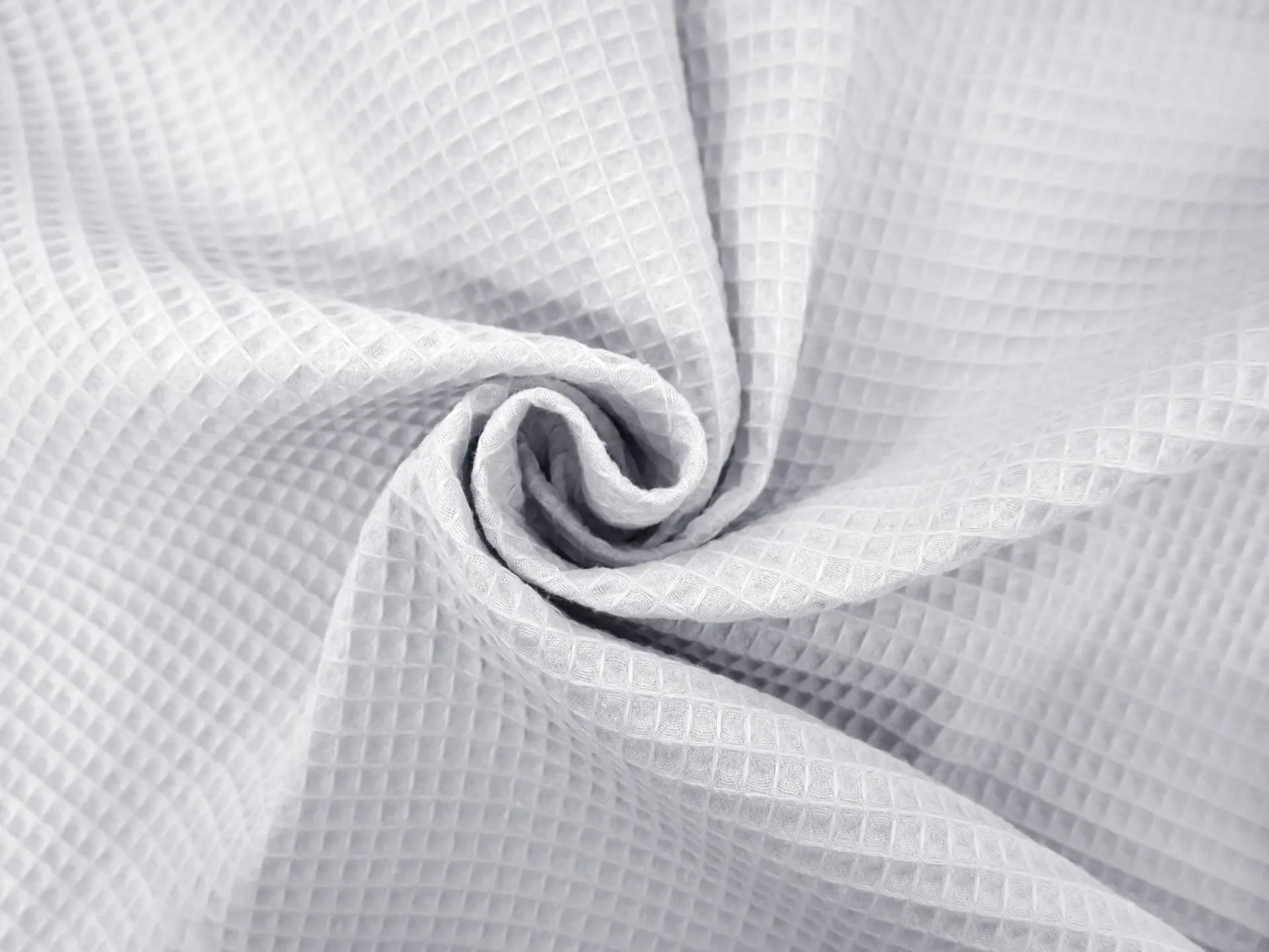 French Cotton Waffle Piqué in Pearl Grey