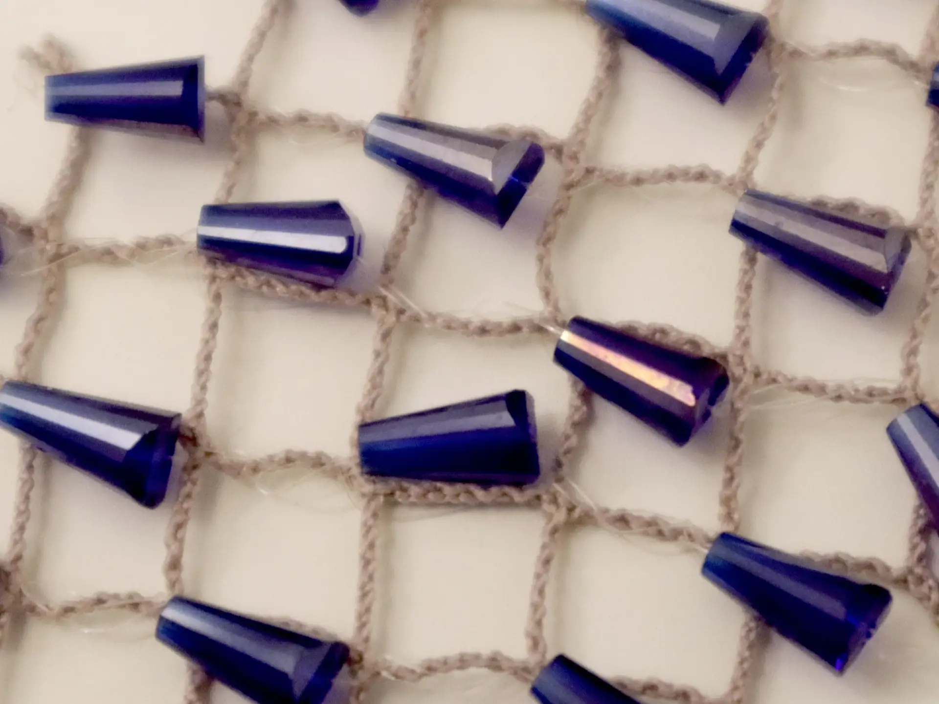 Novelty Netting with Cone-Shaped Beads in Royal Blue