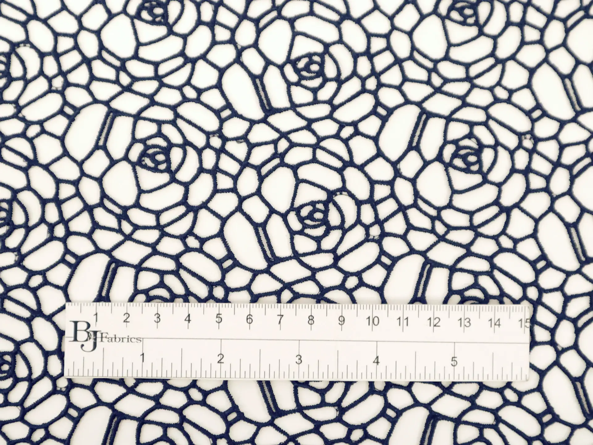 Floral Guipure Lace in Navy