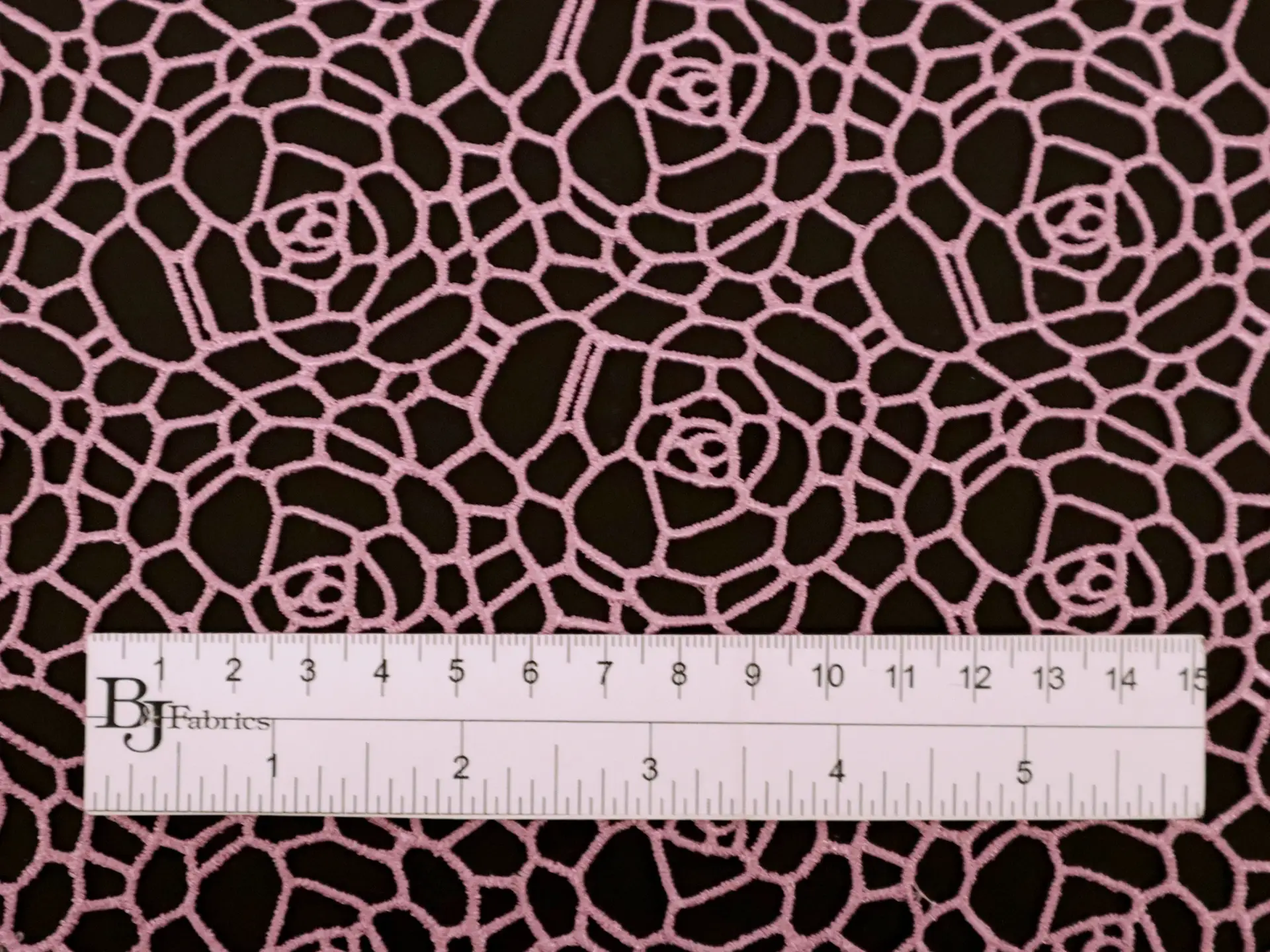 Floral Guipure Lace in Old Rose