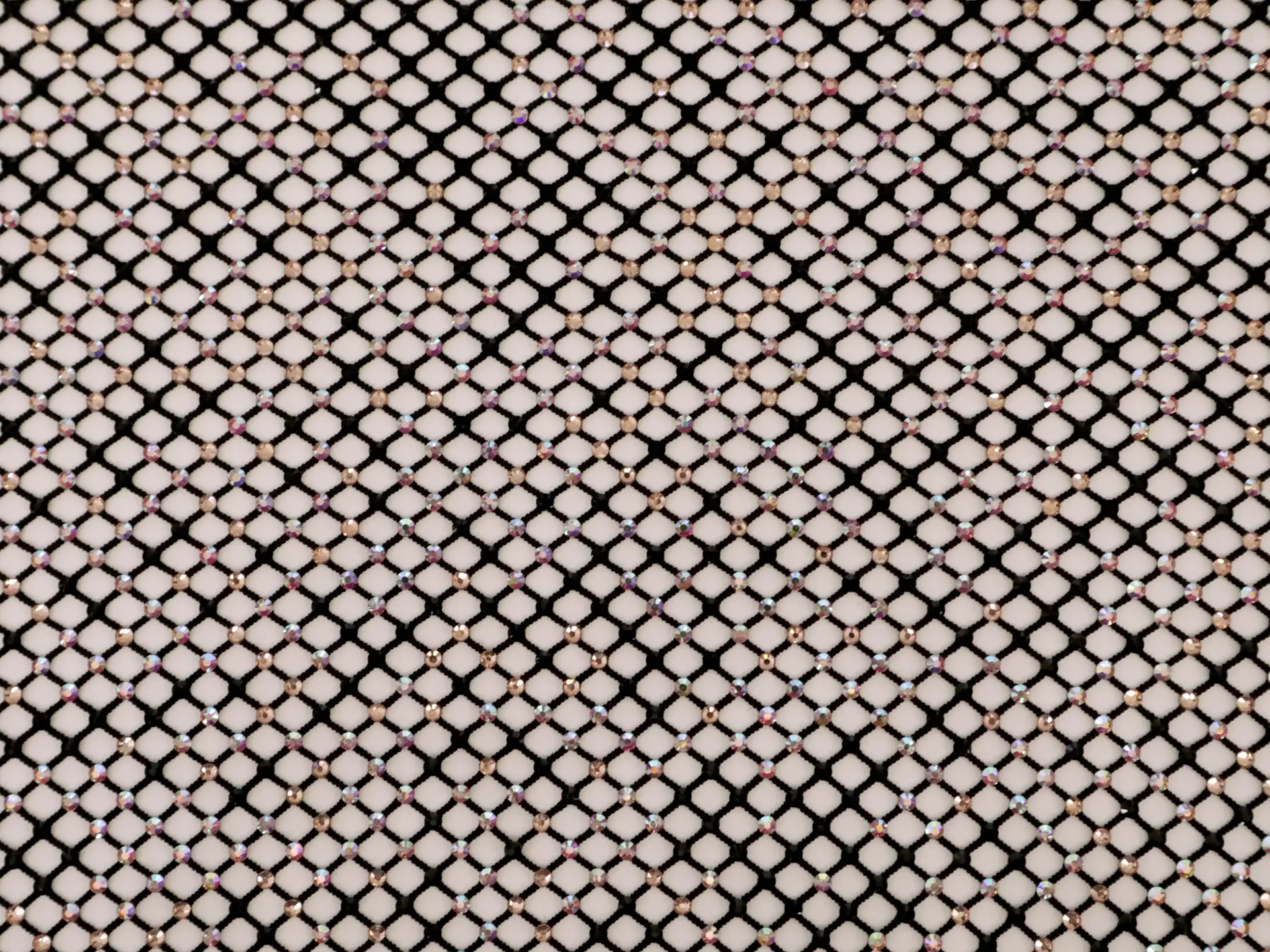 Black & Iridescent Crystals on Net