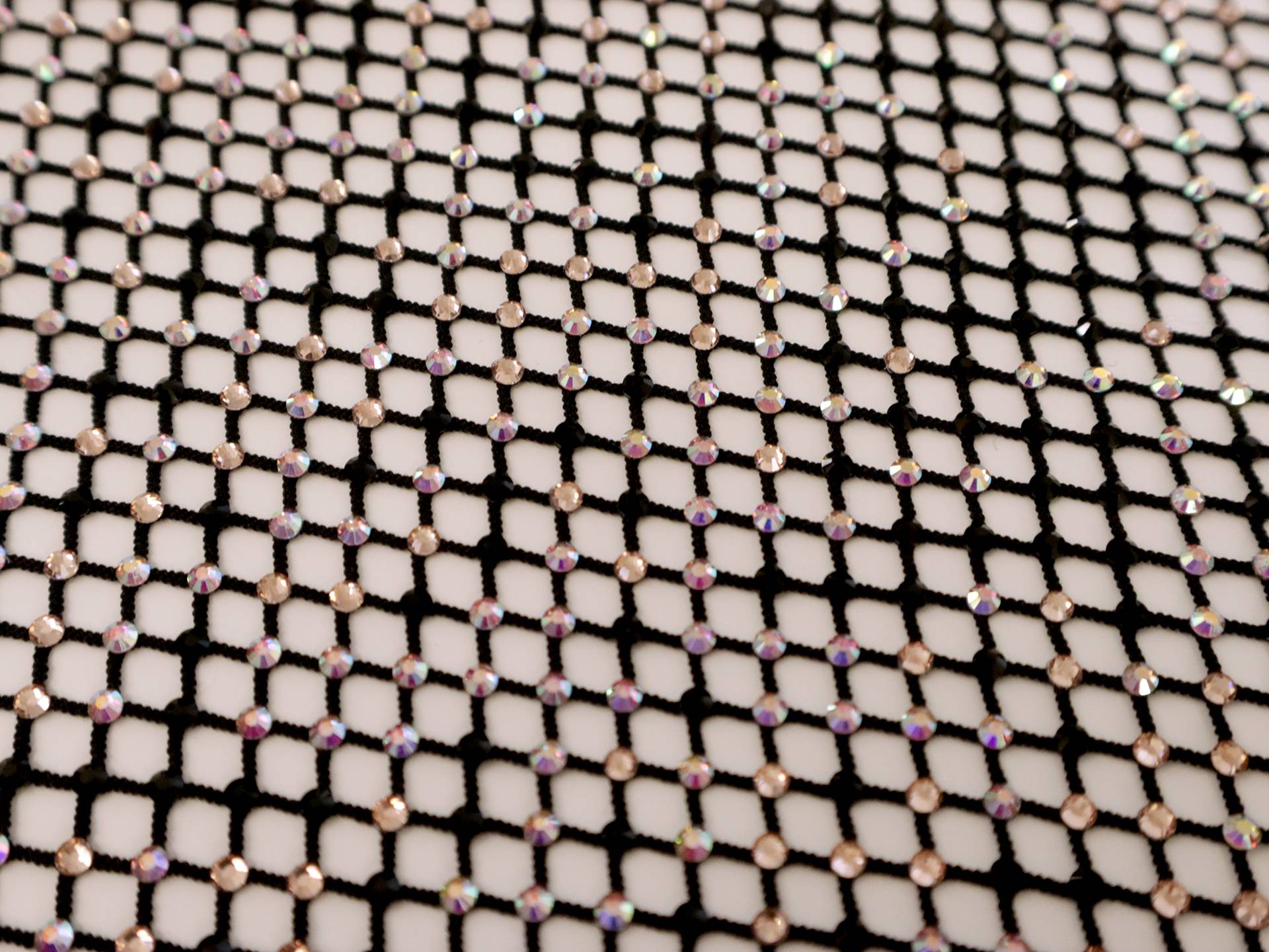 Black & Iridescent Crystals on Net