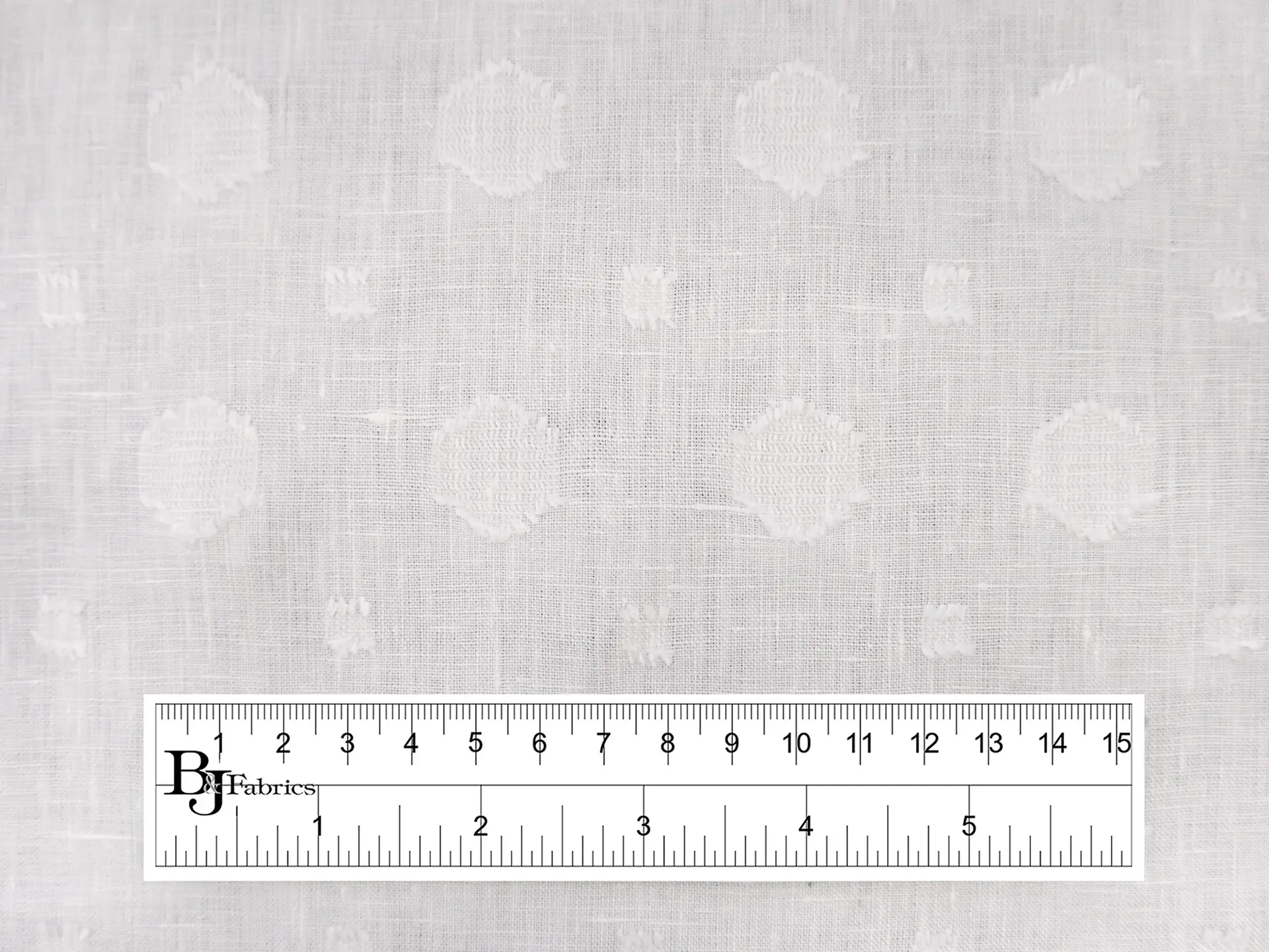 Linen with Fil Coupé Dots in White