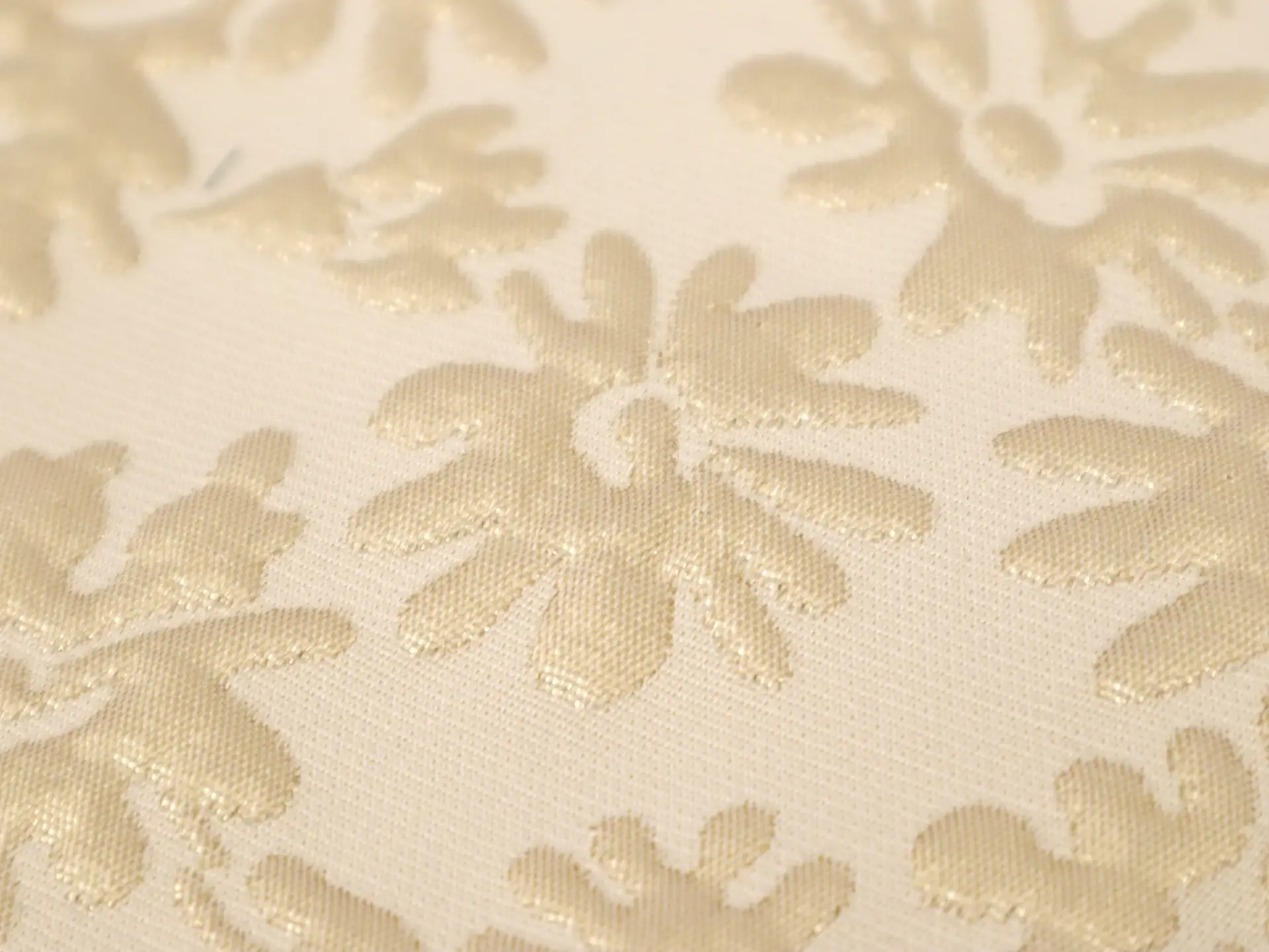 Metallic Polyester and Cotton Brocade with Floral Motifs