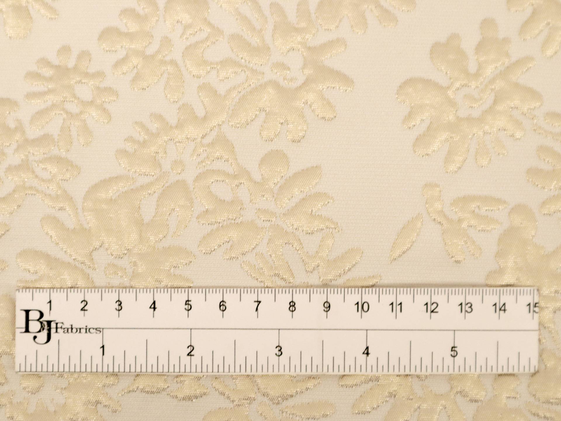 Metallic Polyester and Cotton Brocade with Floral Motifs
