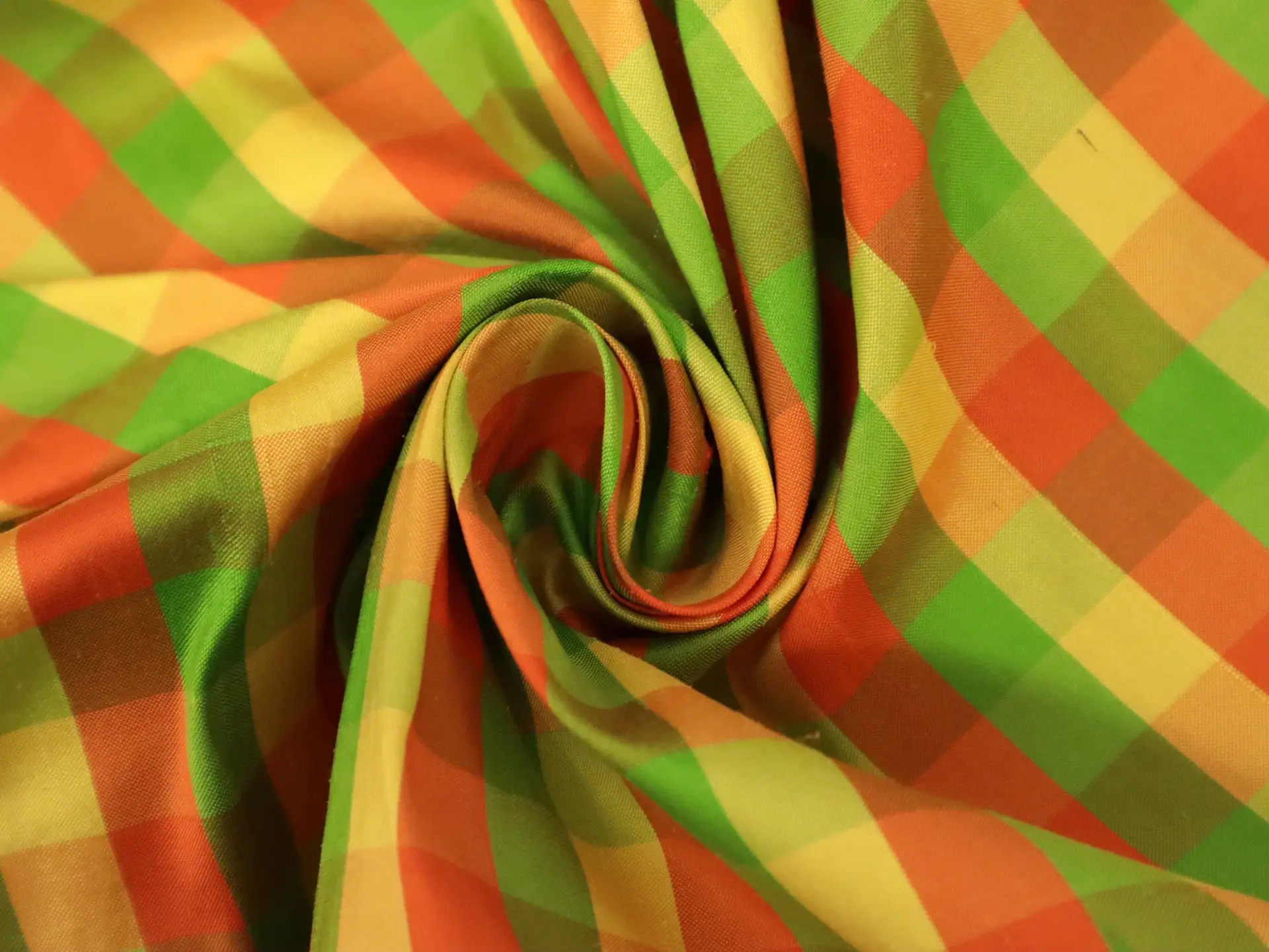 Gingham Silk Shantung