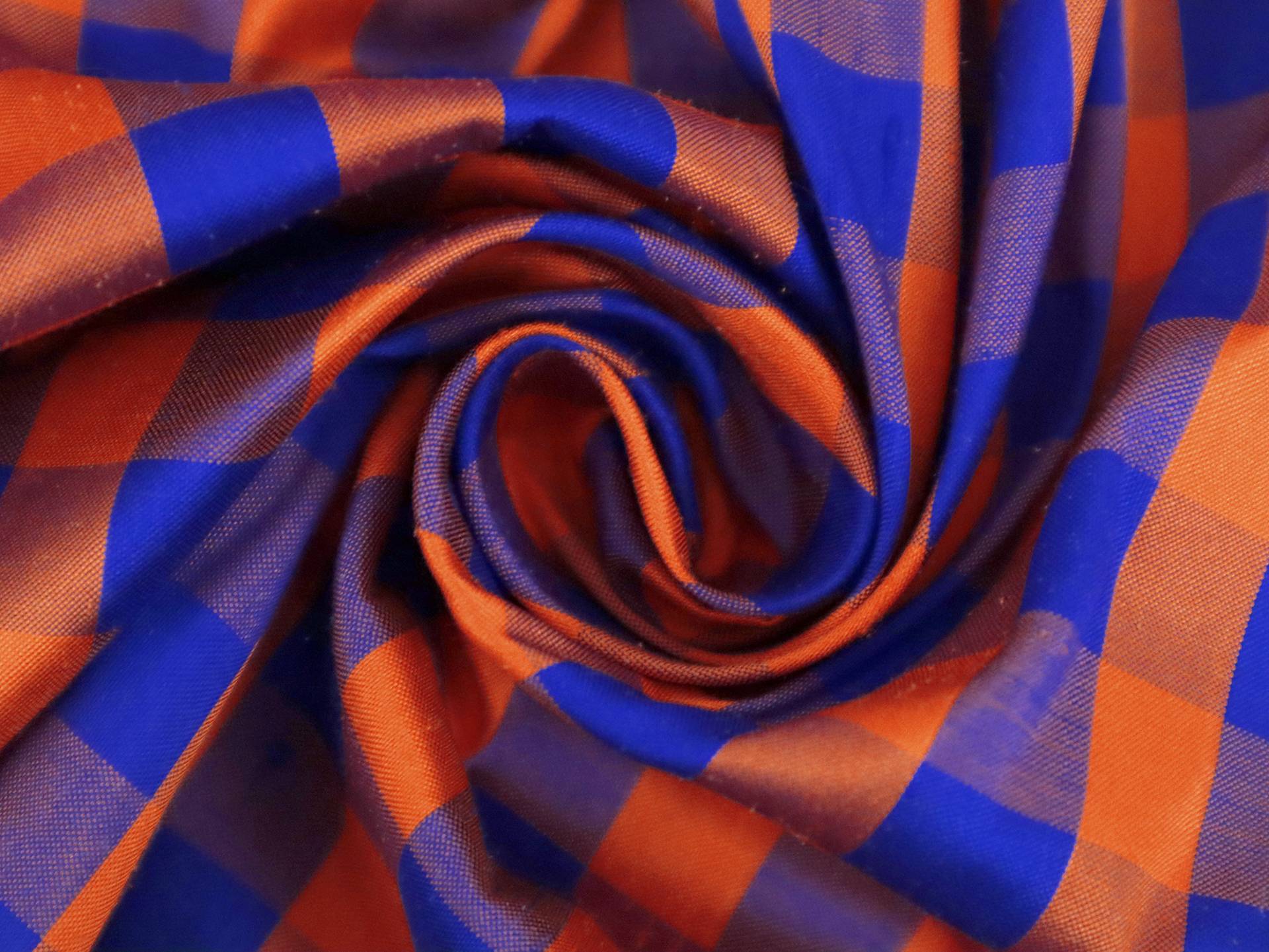 Gingham Pure Silk Shantung