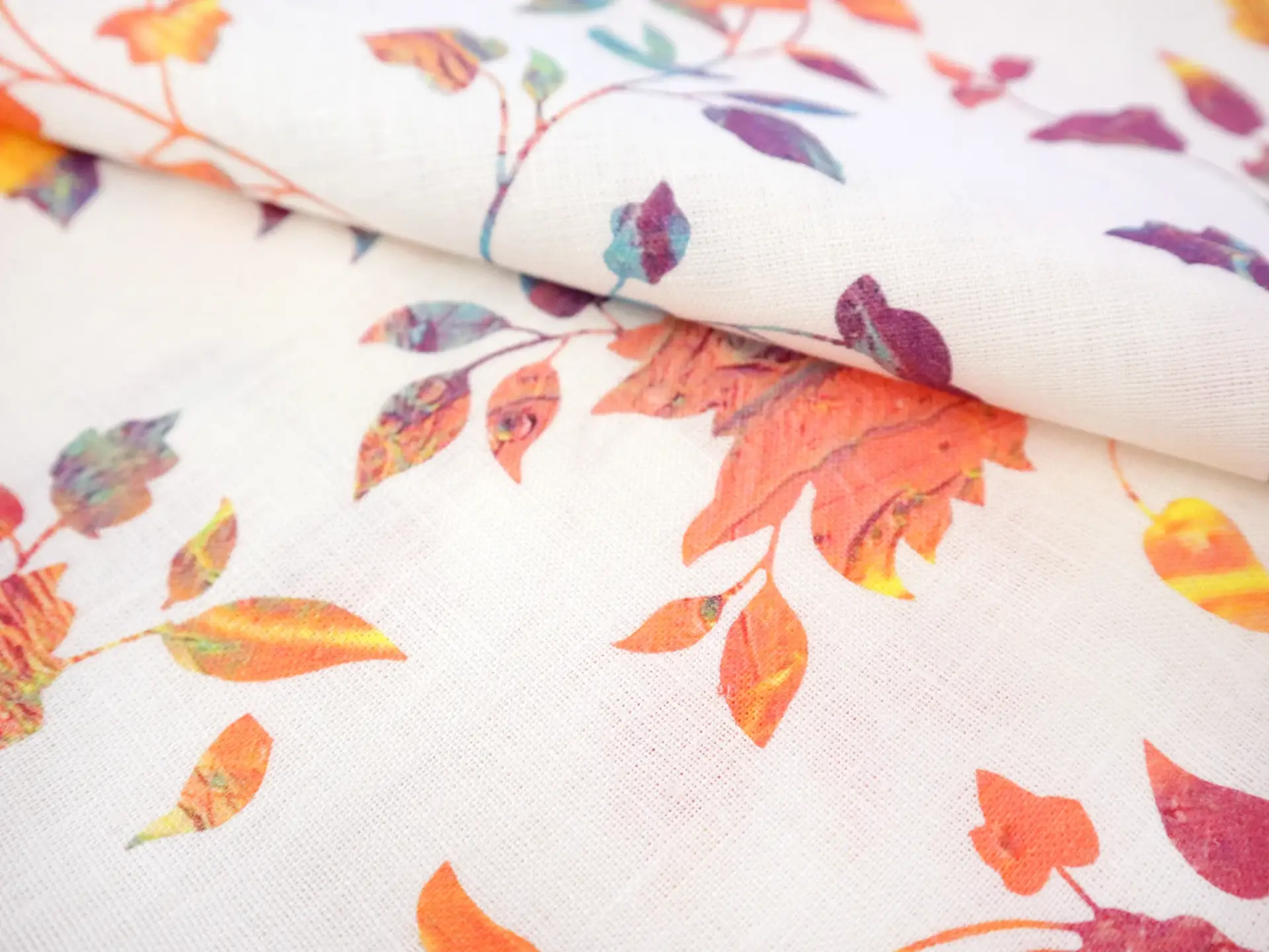Linen with Floral Print