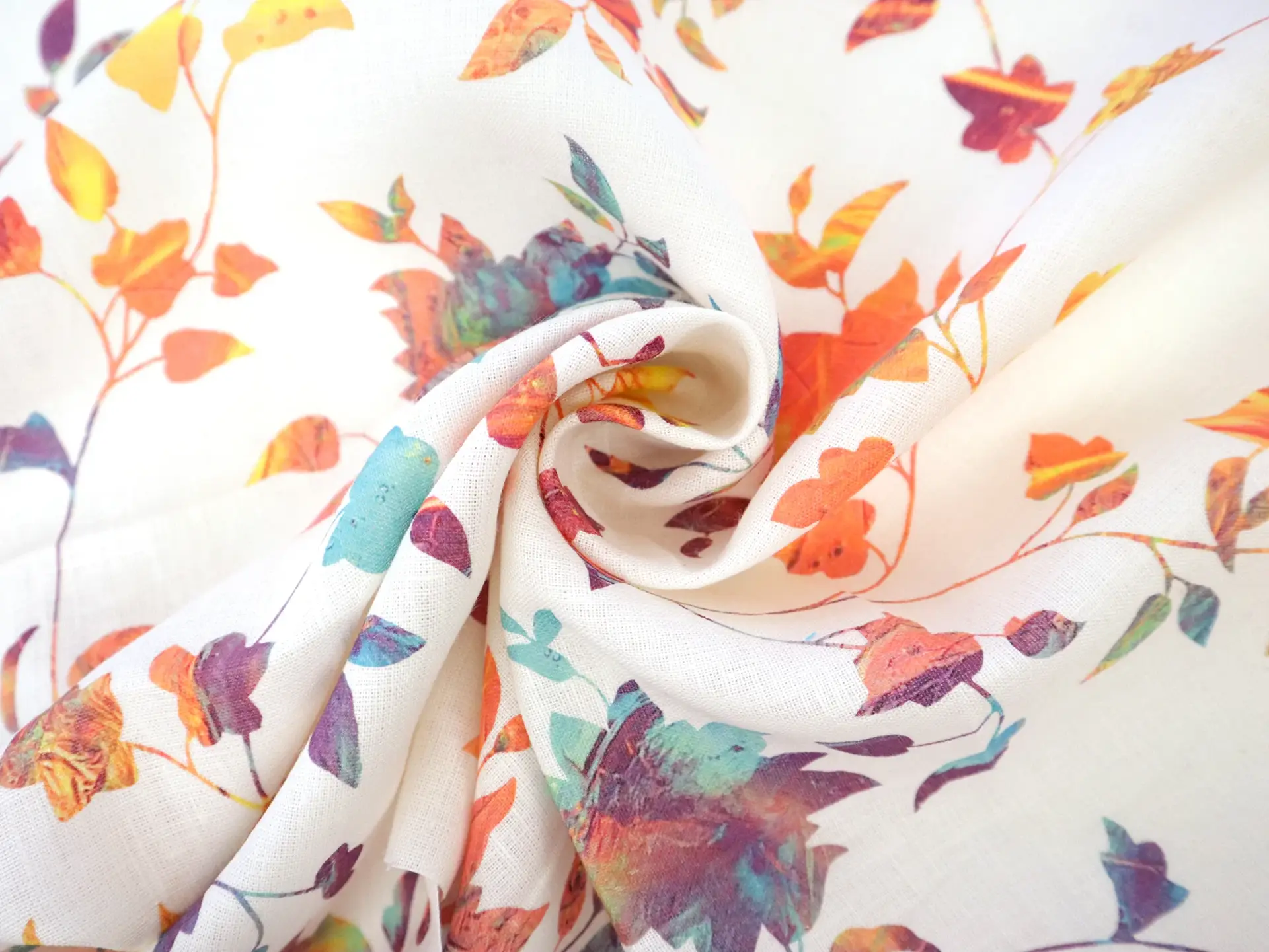 Linen with Floral Print